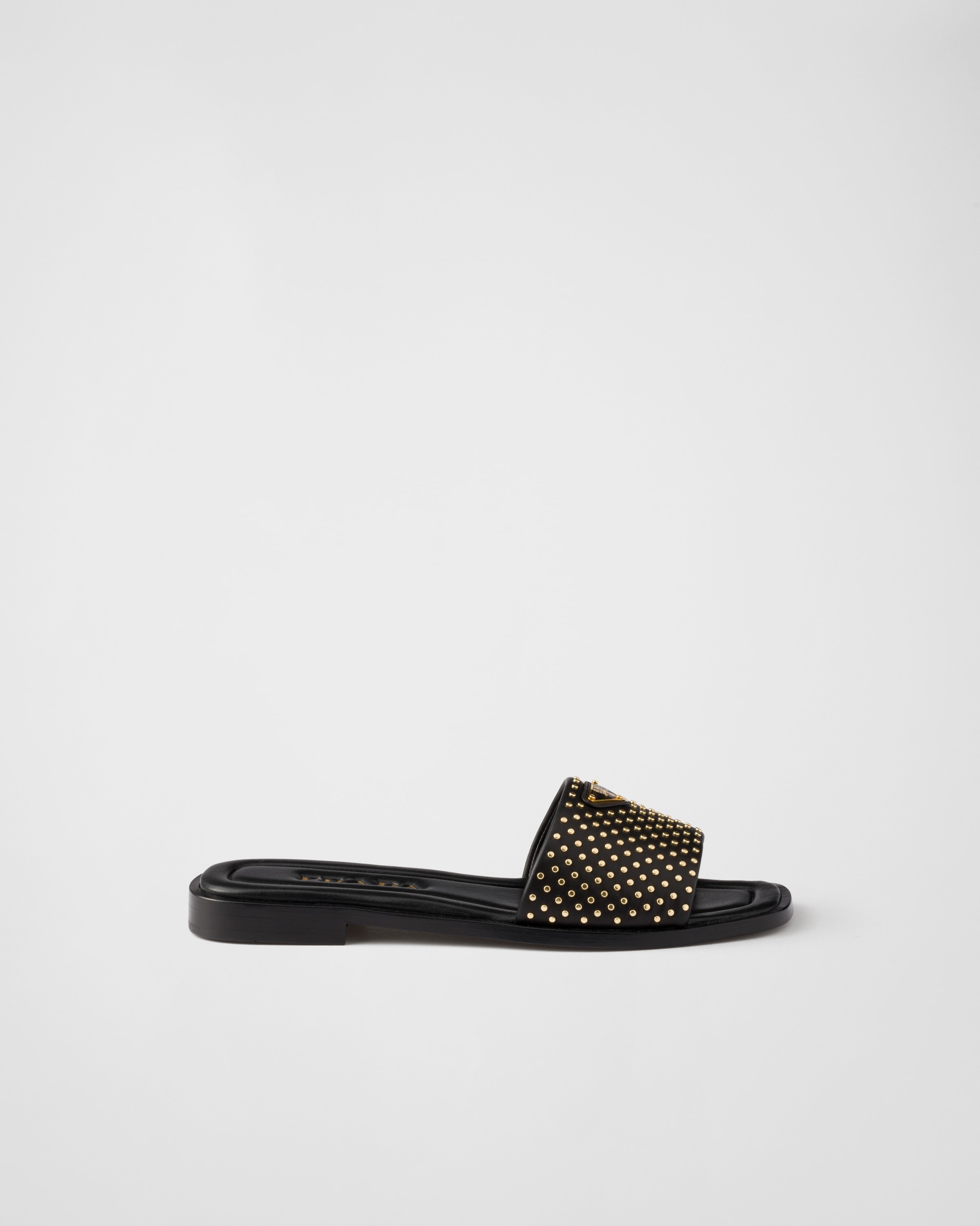 Nappa leather slides with studs - 2