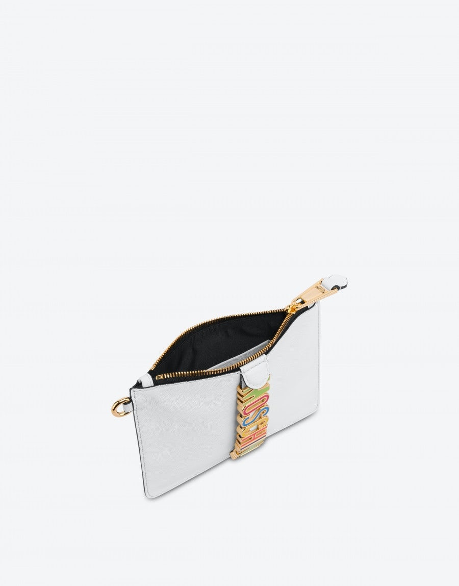 MULTICOLOR LETTERING CALFSKIN SMALL CLUTCH - 3