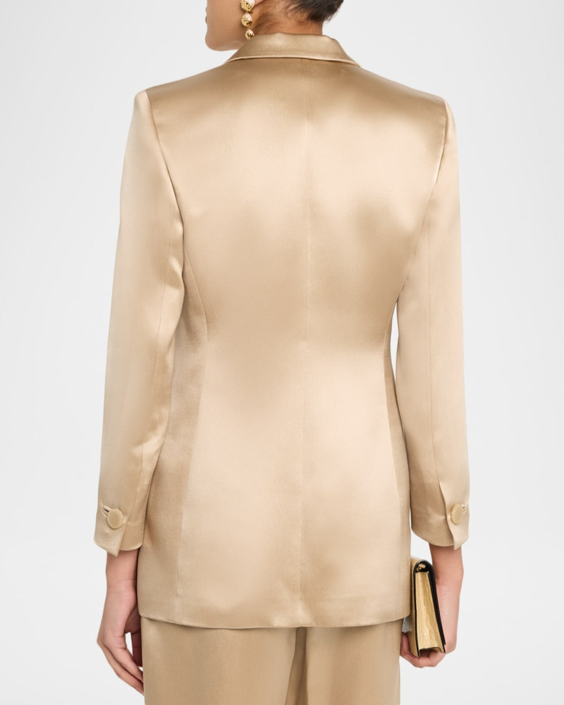Satin Double-Breasted Blazer Jacket 3