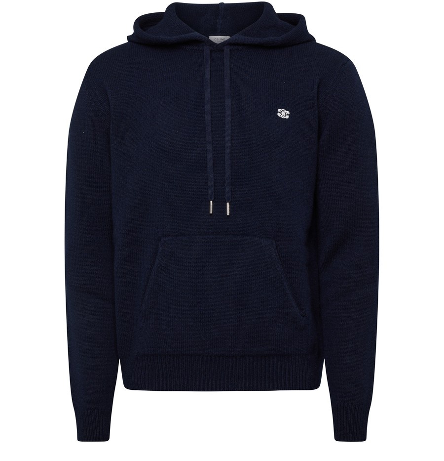 【CELINE】TRIOMPHE HOODED CELINE HOMME Triomphe Logo-Print Panelled Satin and Shell