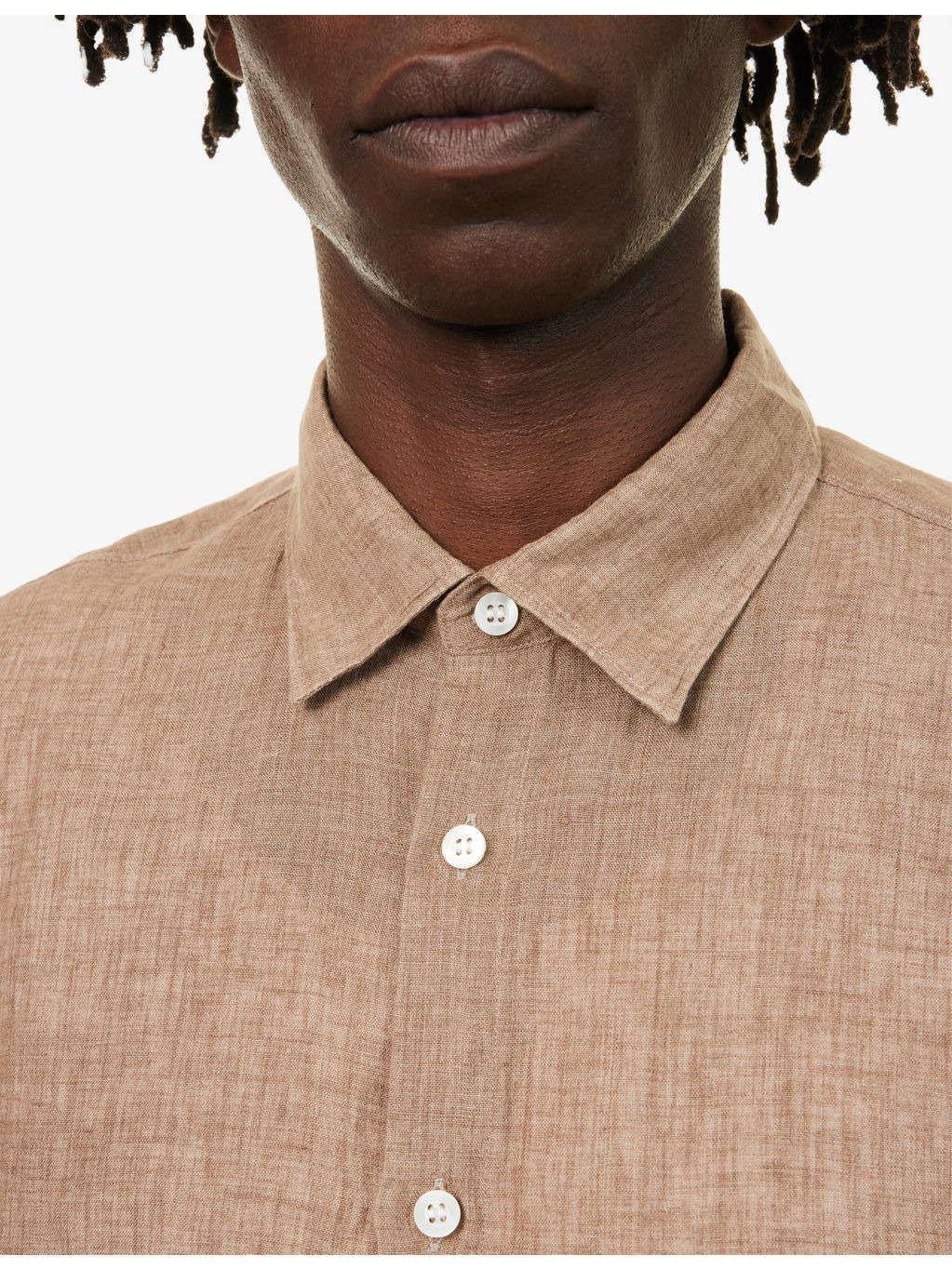 Relaxed-Fit Long-Sleeve Linen Shirt - 5