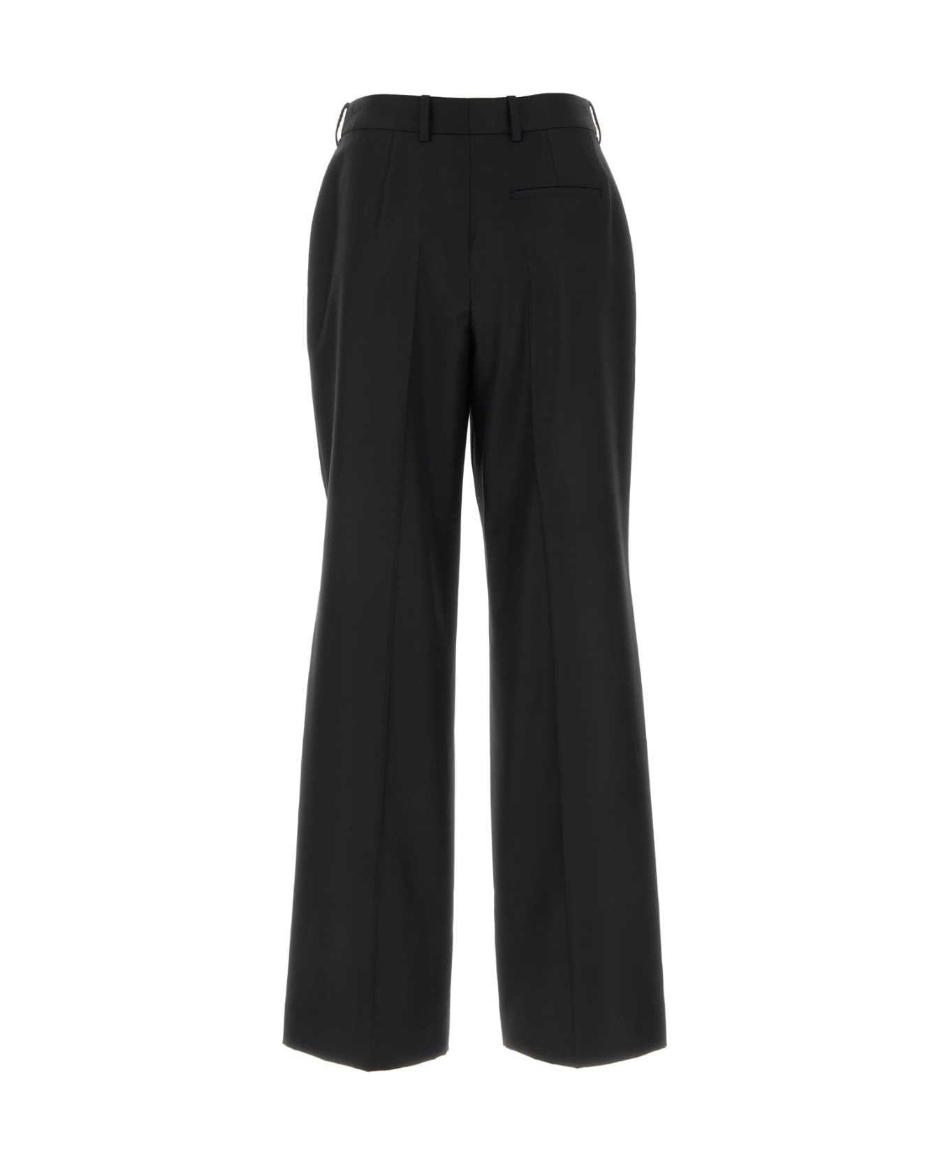 Black Wool Wide-leg Pant - 2