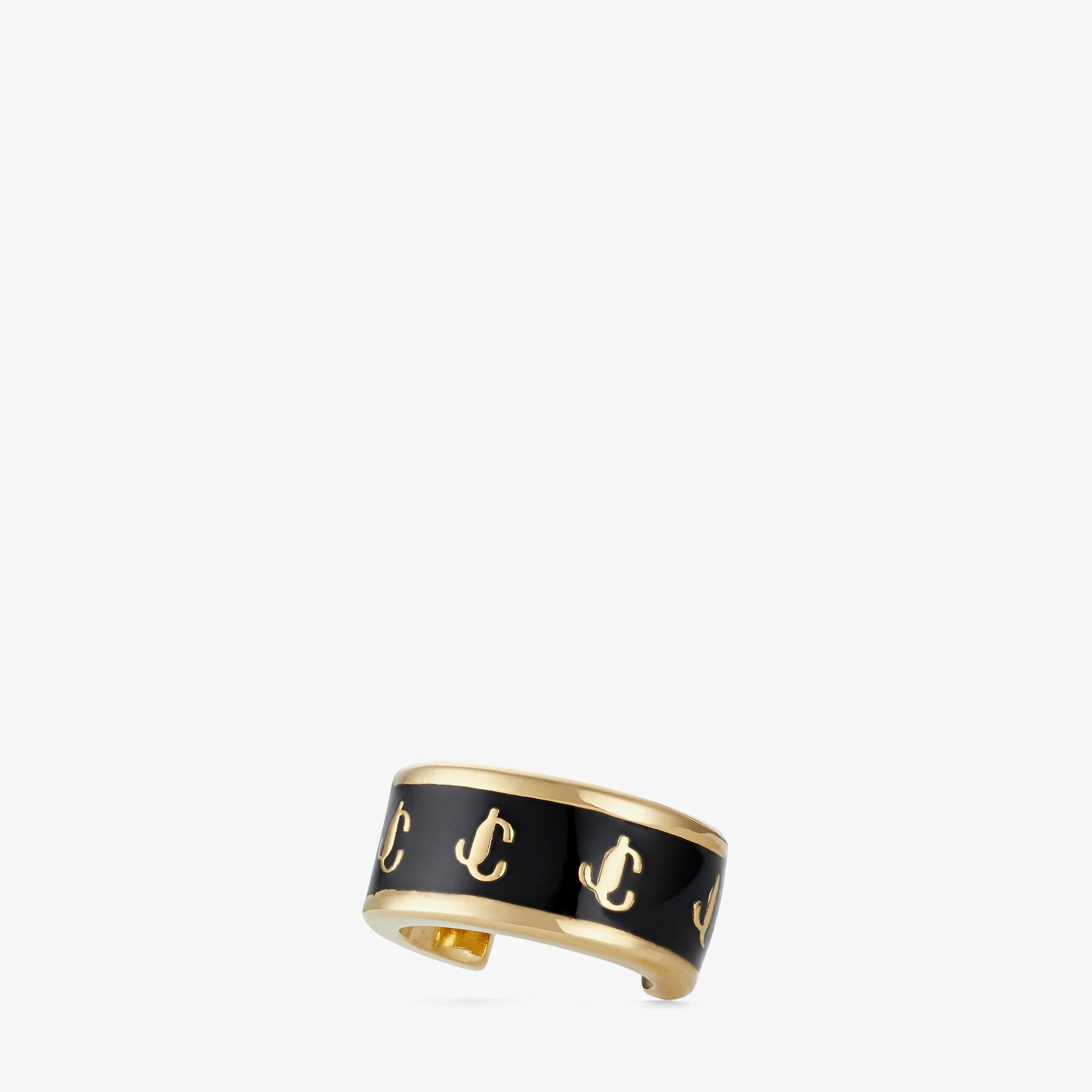 Single JC Ear Cuff
Gold-Finish Metal and Black Enamel JC Ear Cuff 4