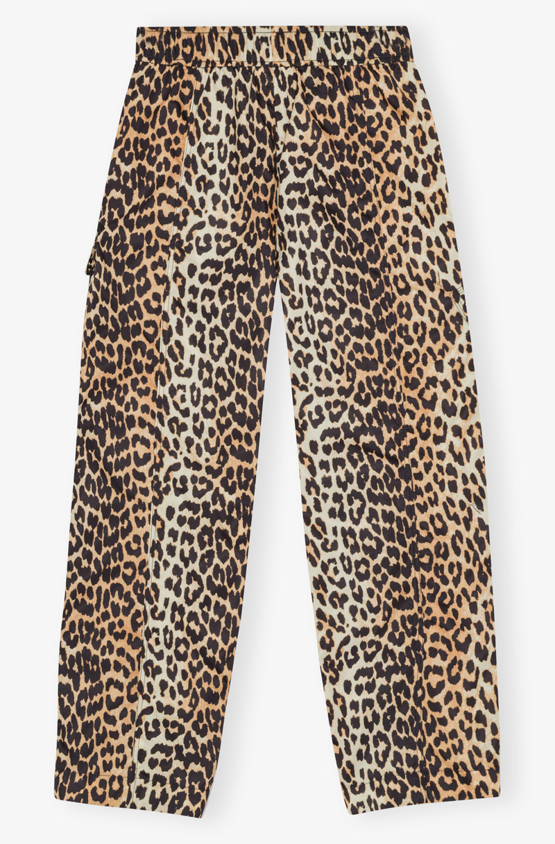 LEOPARD DUCHESSE NYLON CARGO PANTS 6