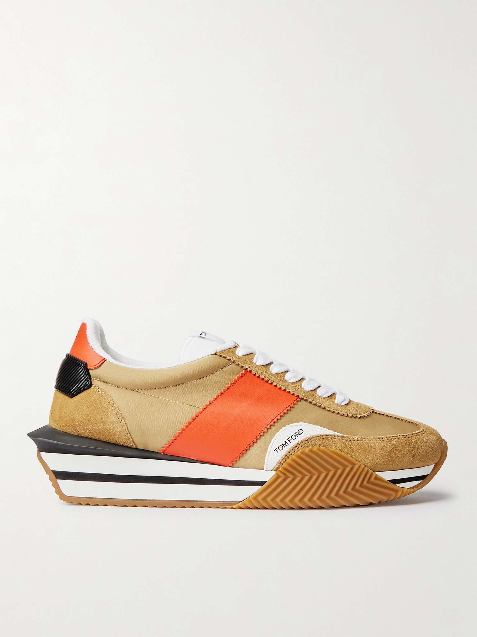 James Rubber-Trimmed Leather, Suede and Nylon Sneakers - 1