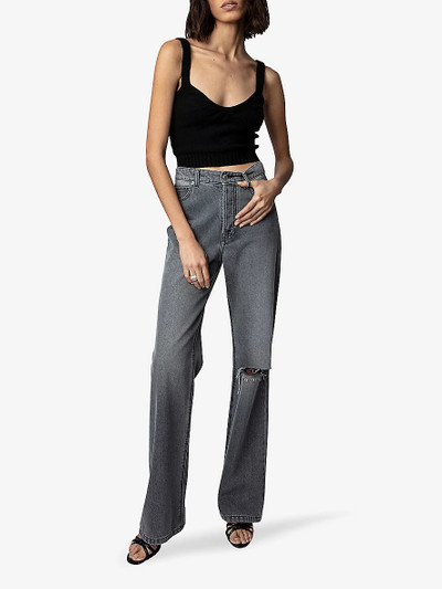 Zadig & Voltaire Evy distressed-knee straight-leg jeans outlook