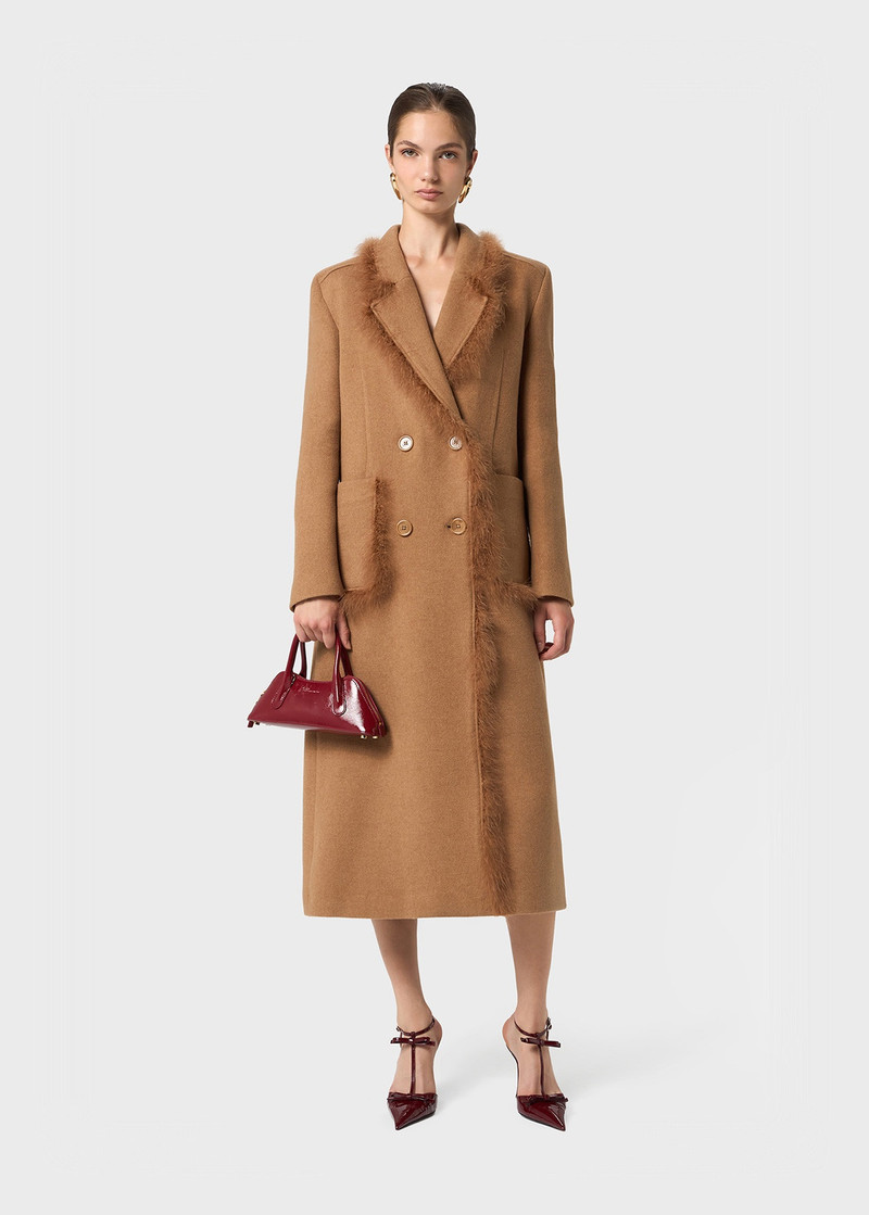 Blumarine FELT COAT WITH MARABOU FEATHERS outlook