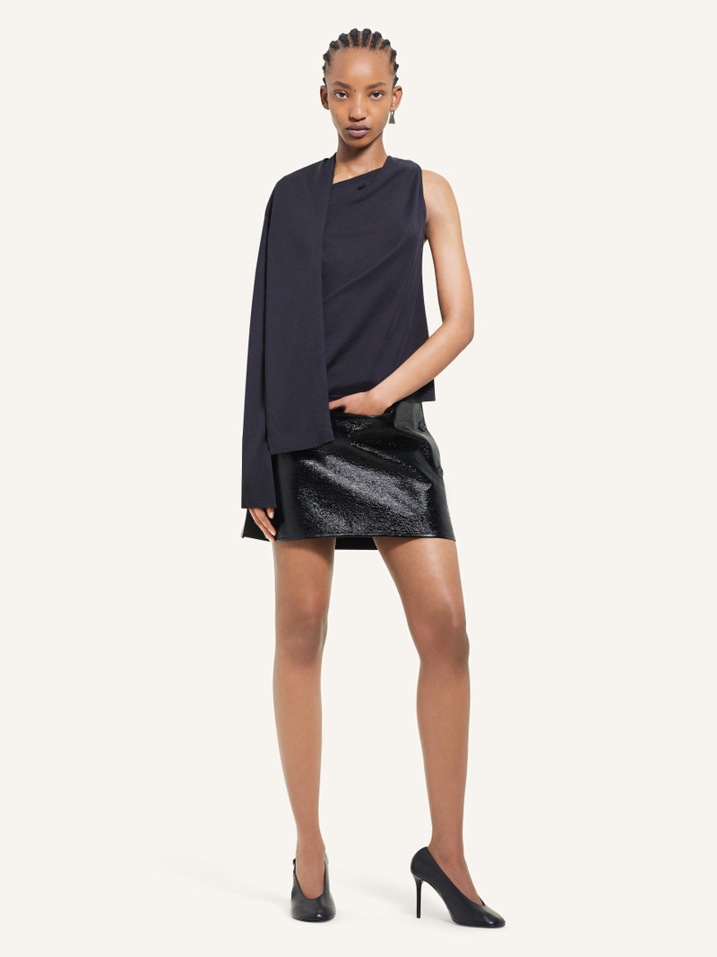 courrèges OBLIQUE VINYL MINI SKIRT outlook