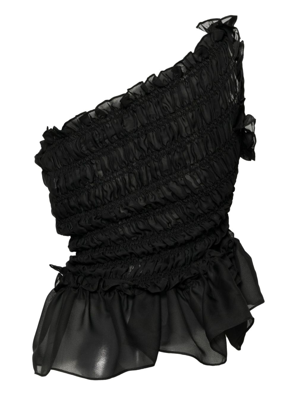 smocked off-shoulder top - 2