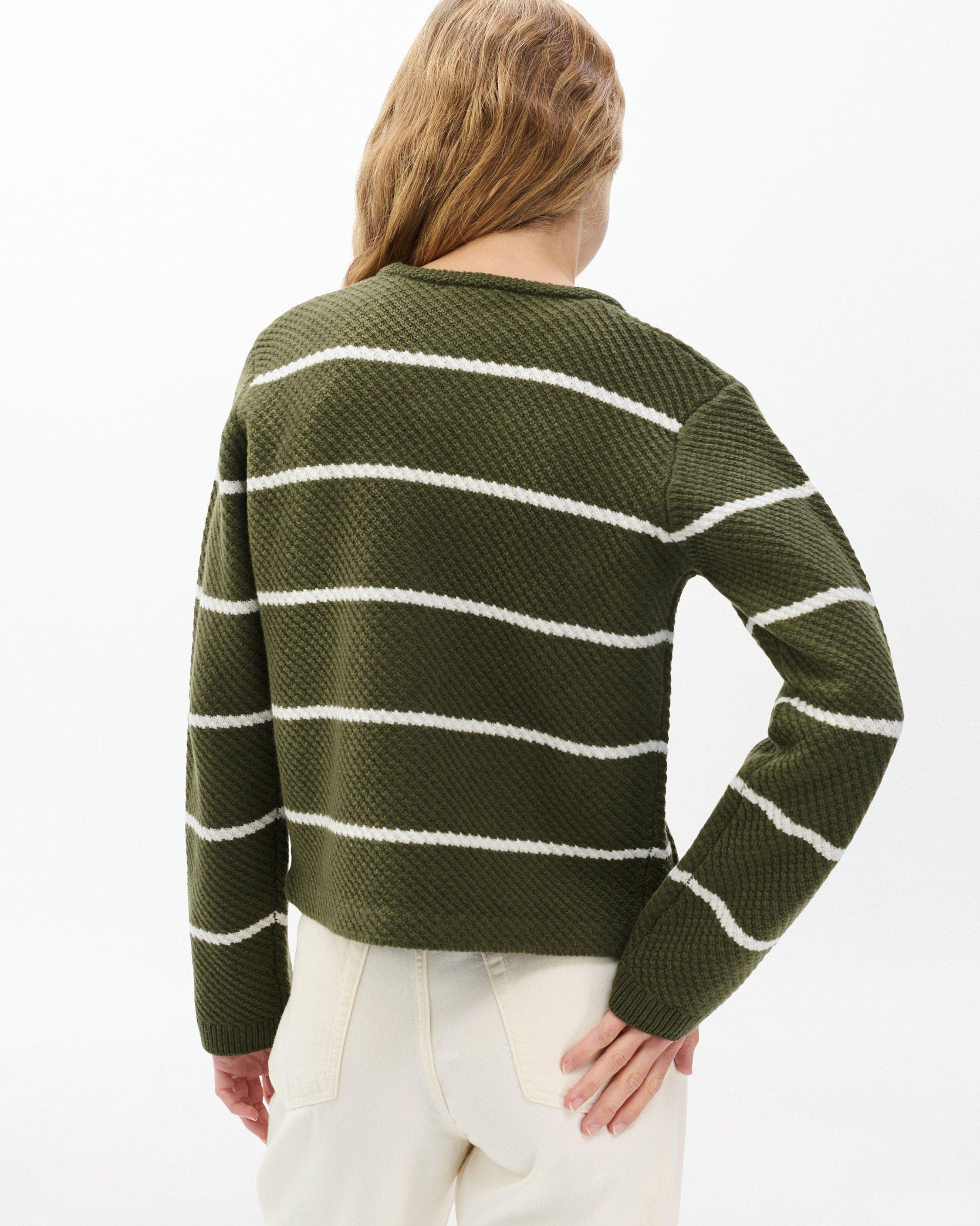 Peggy Striped Wool V-Neck Cardigan - 5