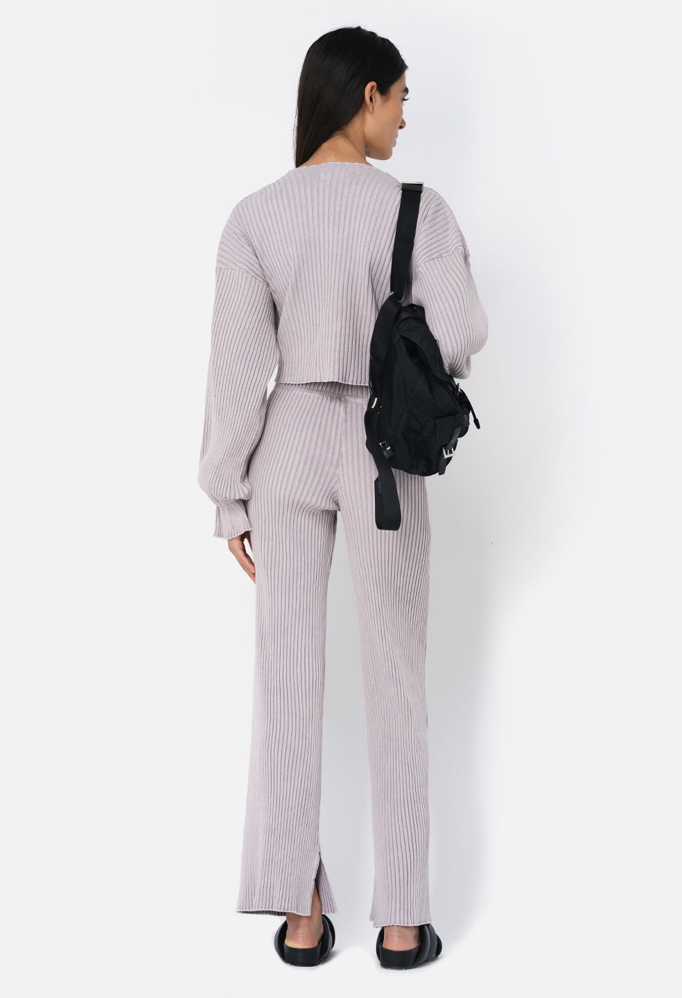 MINERAL WASH GINZA RIB SPLIT PANT - 4
