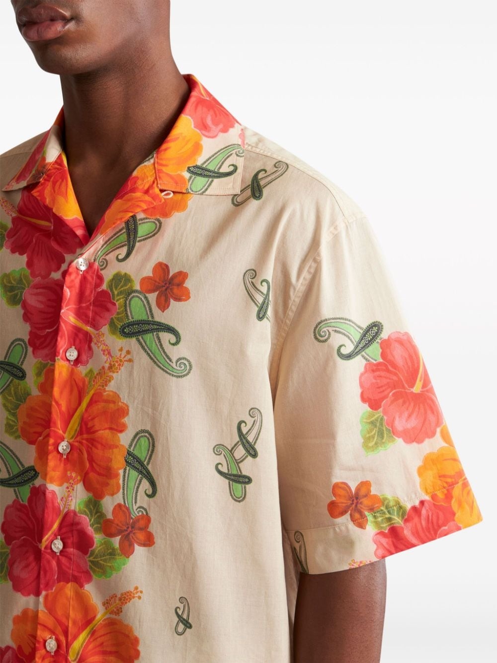floral-print cotton shirt - 4