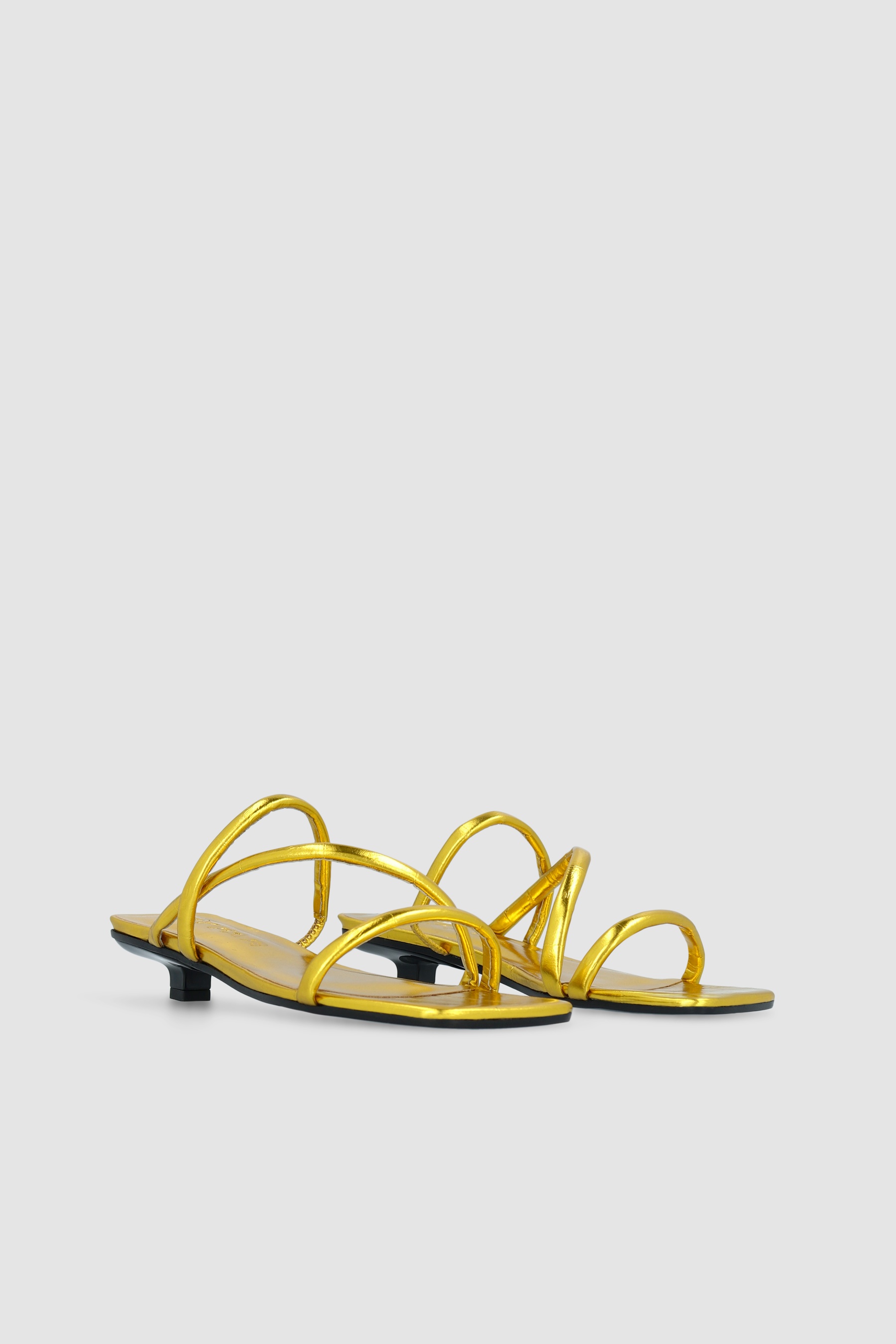 Morena Gold Eel Embossed Metallic Leather Mule - 2