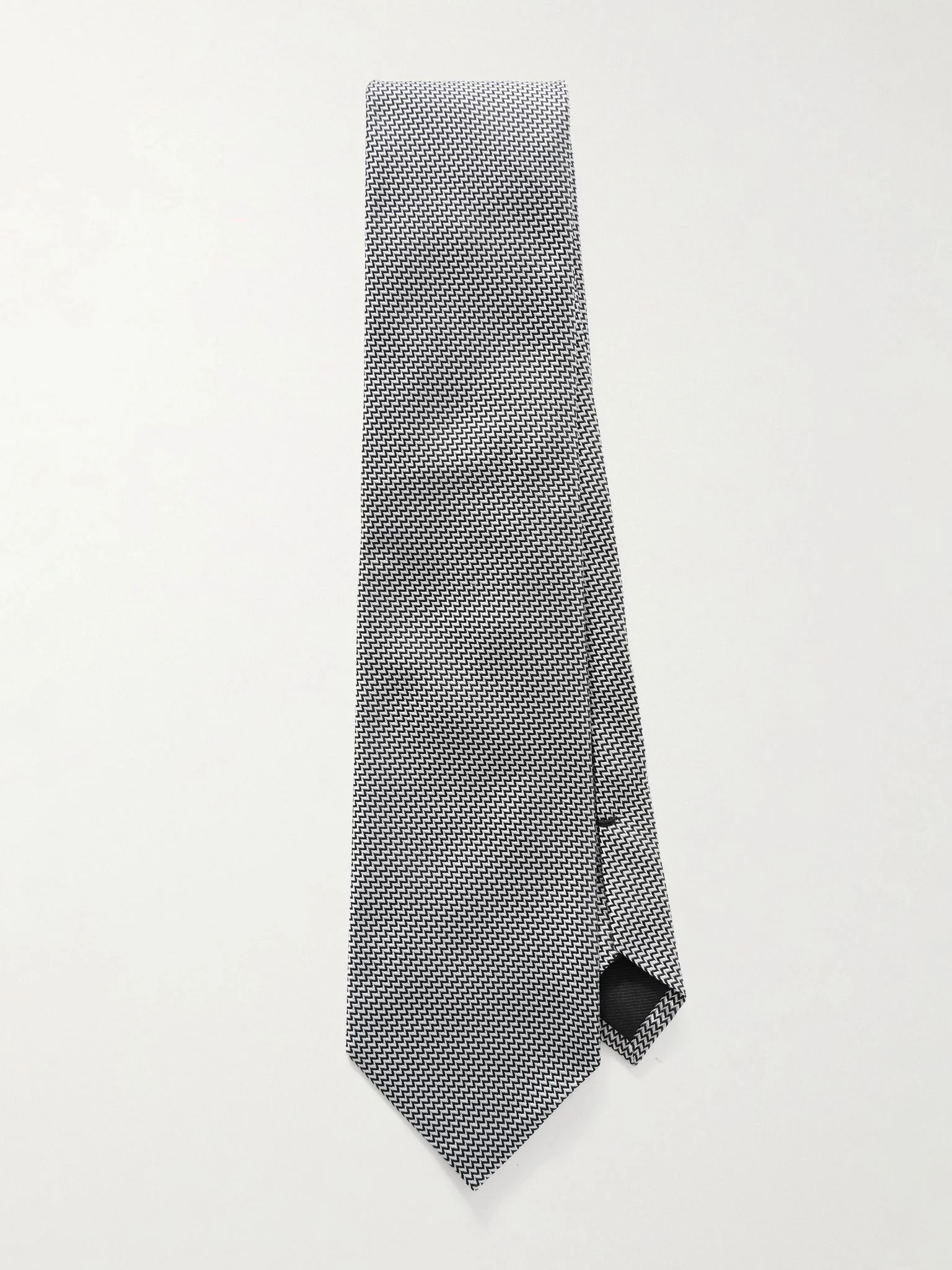 8cm Silk-Jacquard Tie Gray - 1