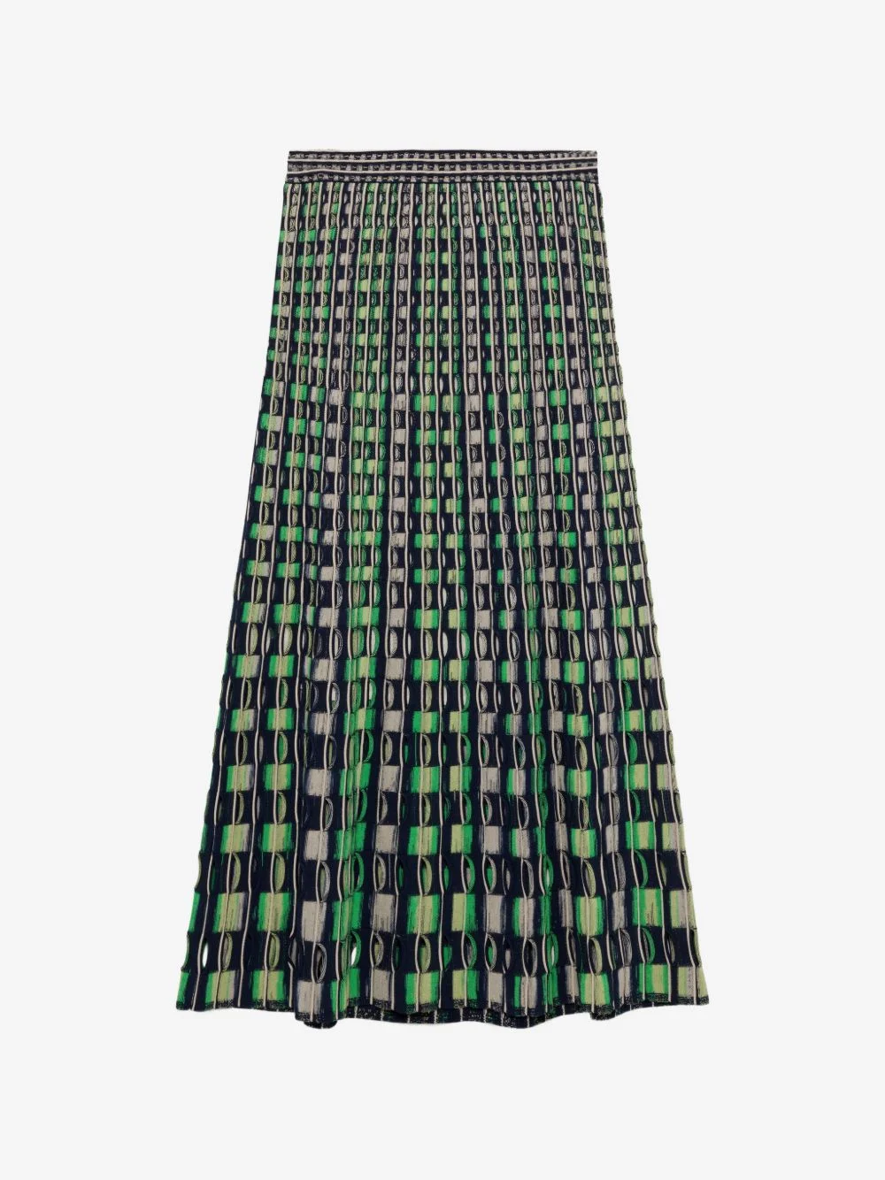 Drue eyelet-knit midi skirt - 1