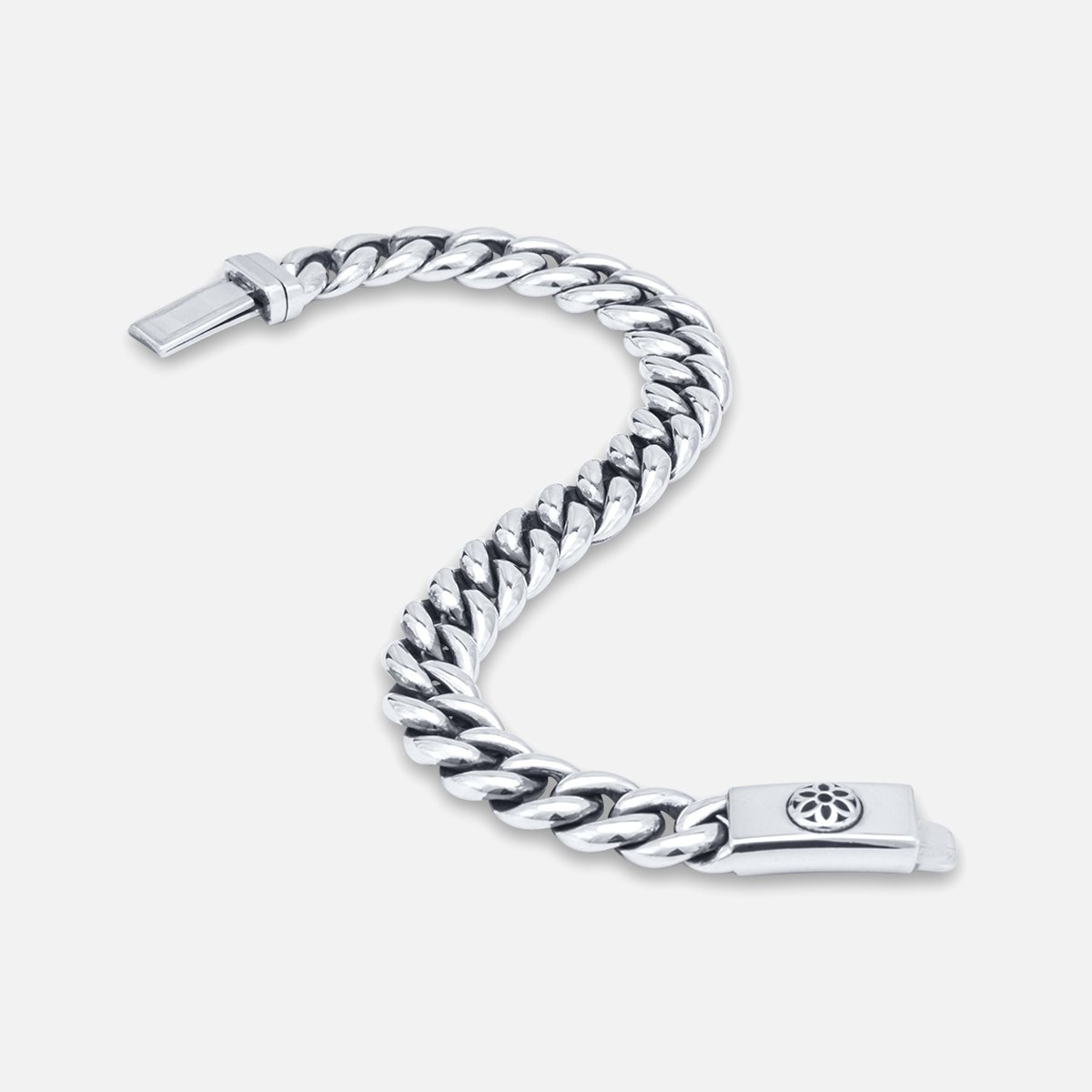 BS-BT-ROS-AAA GOOD ART HLYWD Box And Tongue Rosette Bracelet Size AAA - Sterling Silver - 4