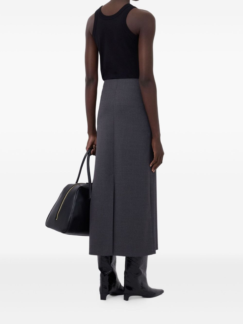 back-vent long pencil skirt - 4