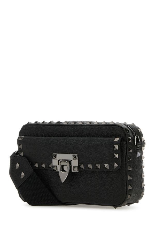 Black leather Rockstud crossbody bag - 2