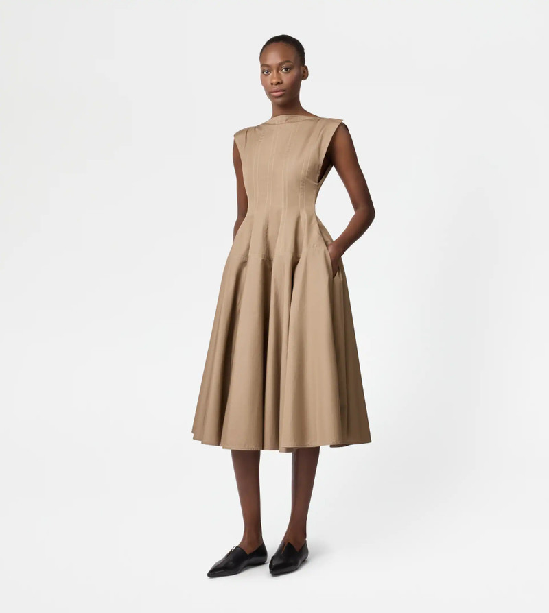 Tod's DRESS IN POPLIN - BEIGE outlook