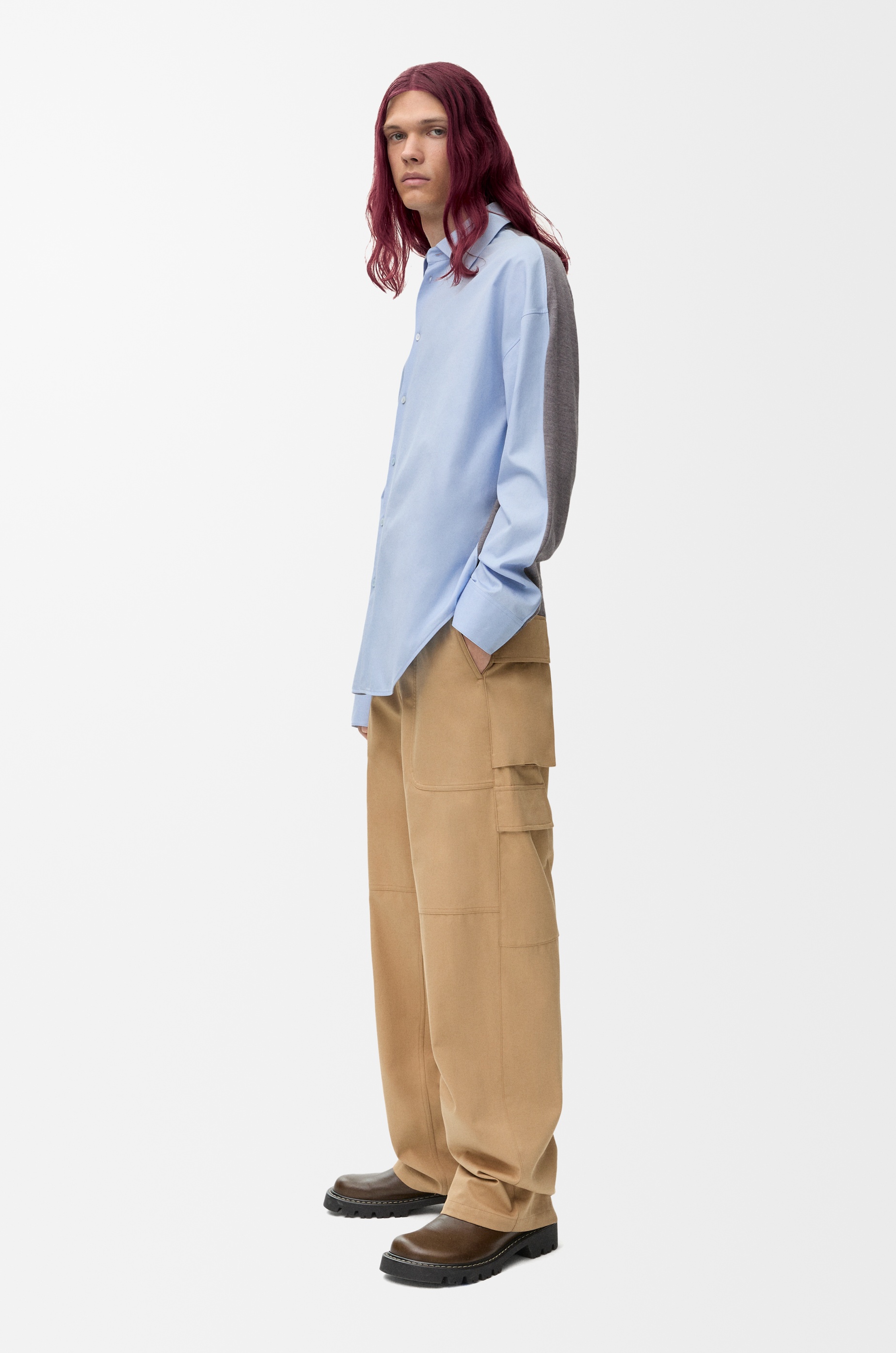 Hybrid shirt in cotton and wool - 3