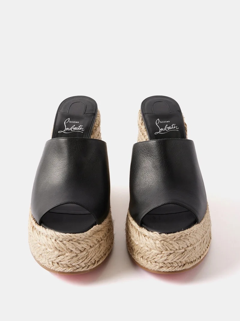 Ariella Zeppa leather espadrille wedges in brown - Christian