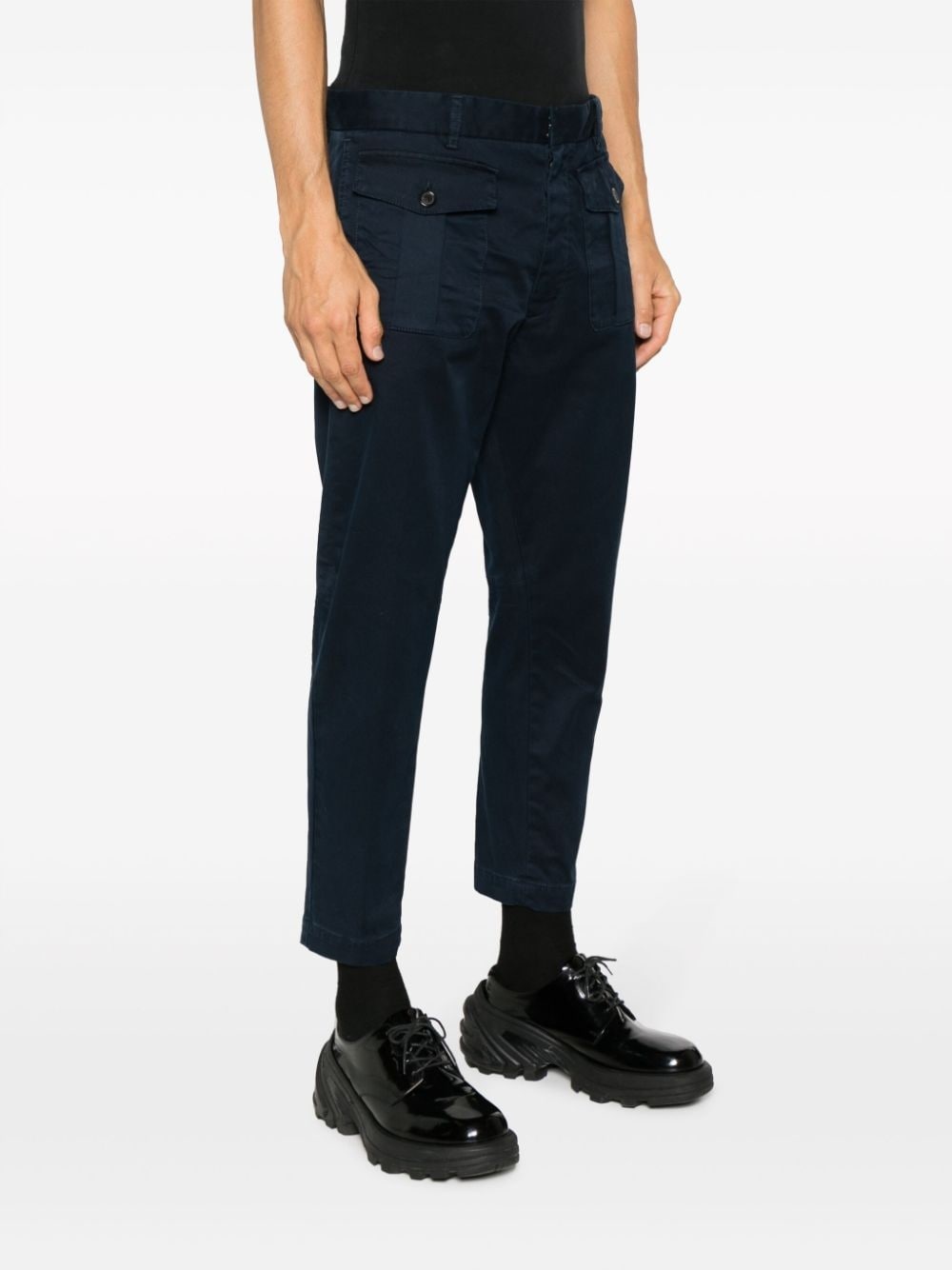 slim-cut cargo trousers - 3