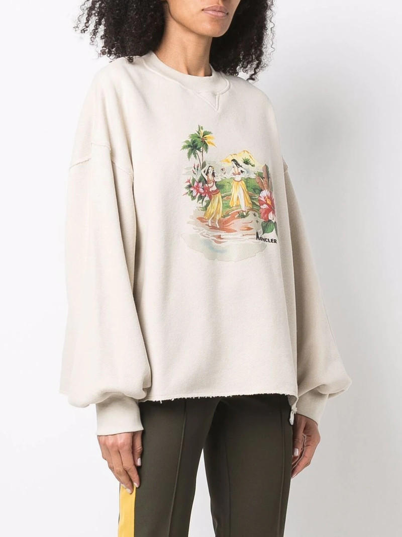 x Moncler tropical-print sweatshirt 3
