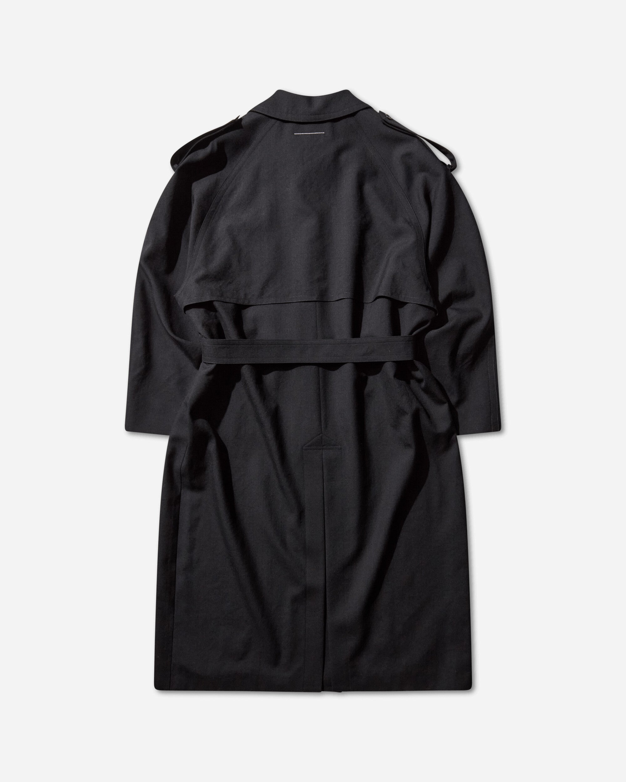 Men's Wool Trench Coat Black - 2
