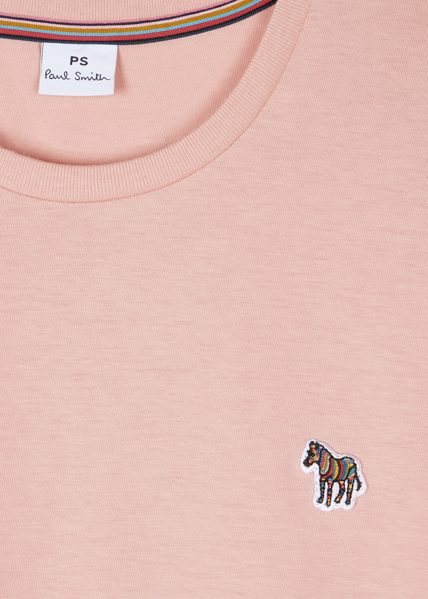 Women's Light Pink Zebra Logo Cotton T-Shirt - 2