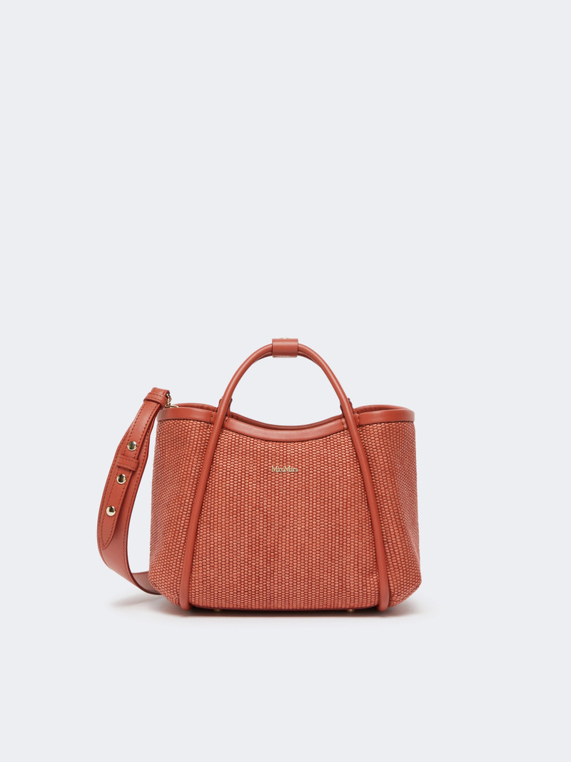 SUMMARINEXS Extra-small raffia-look basketweave Marine bag - TERRA COTTA 1
