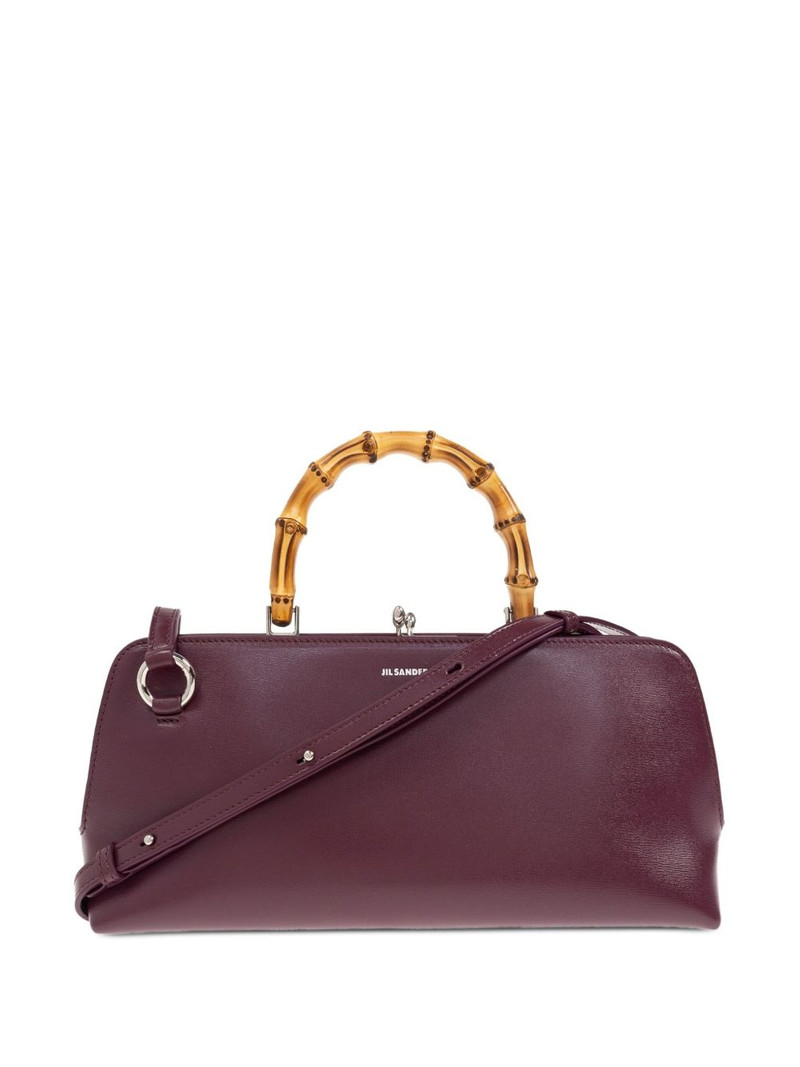 bamboo-handle leather tote bag 1