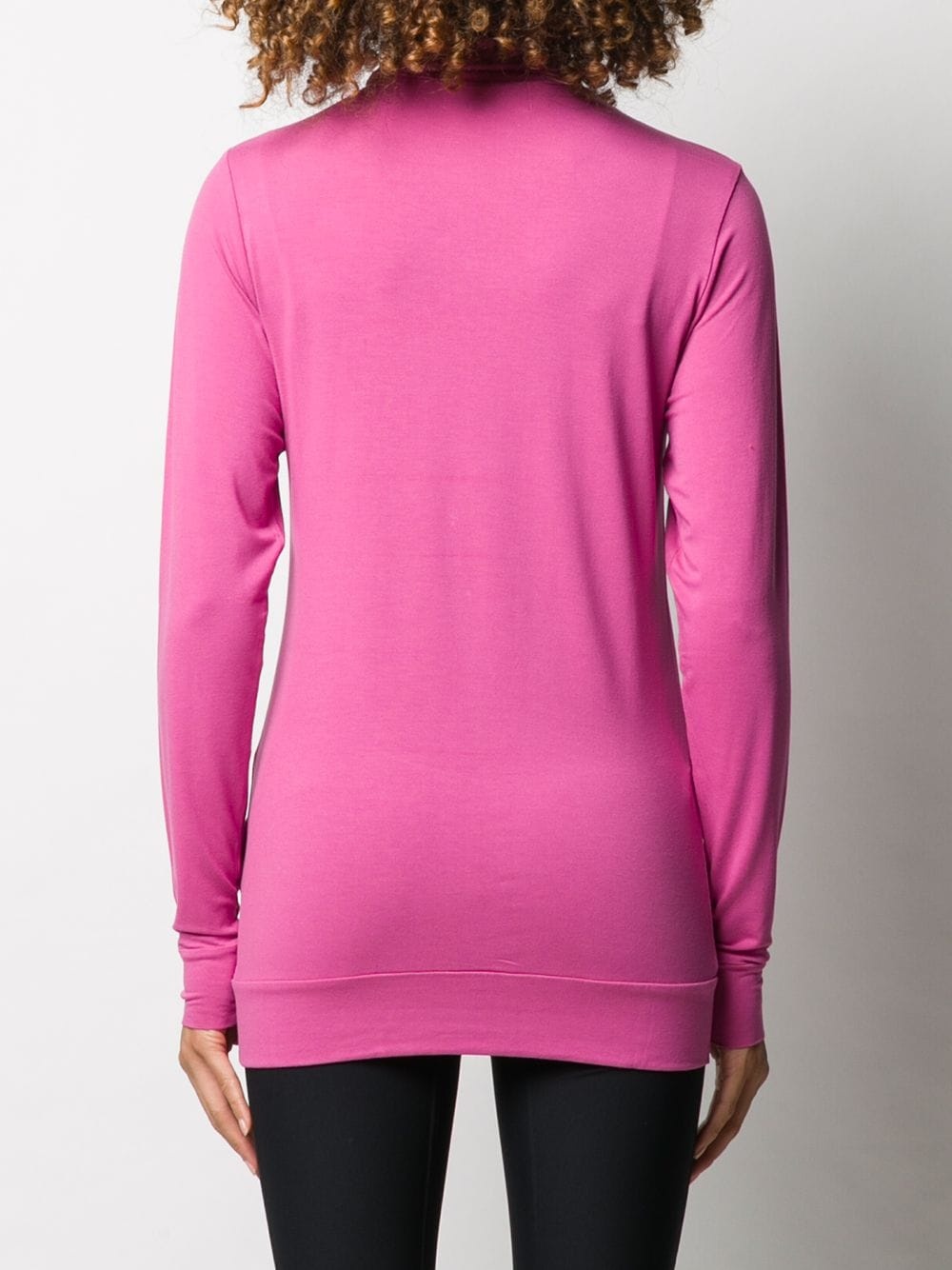 roll neck jersey knit top - 4