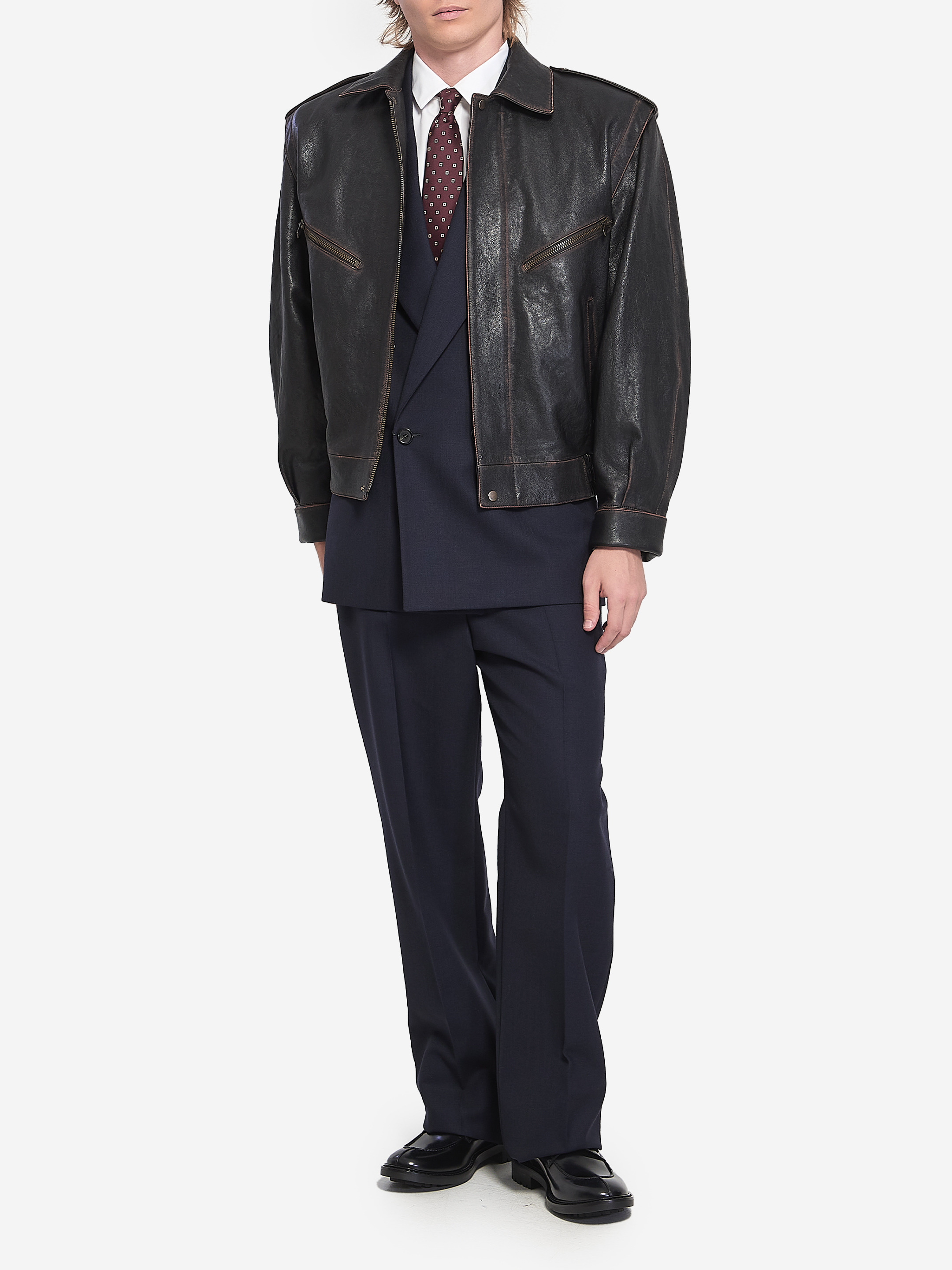 Double-breasted wool jacket - 5