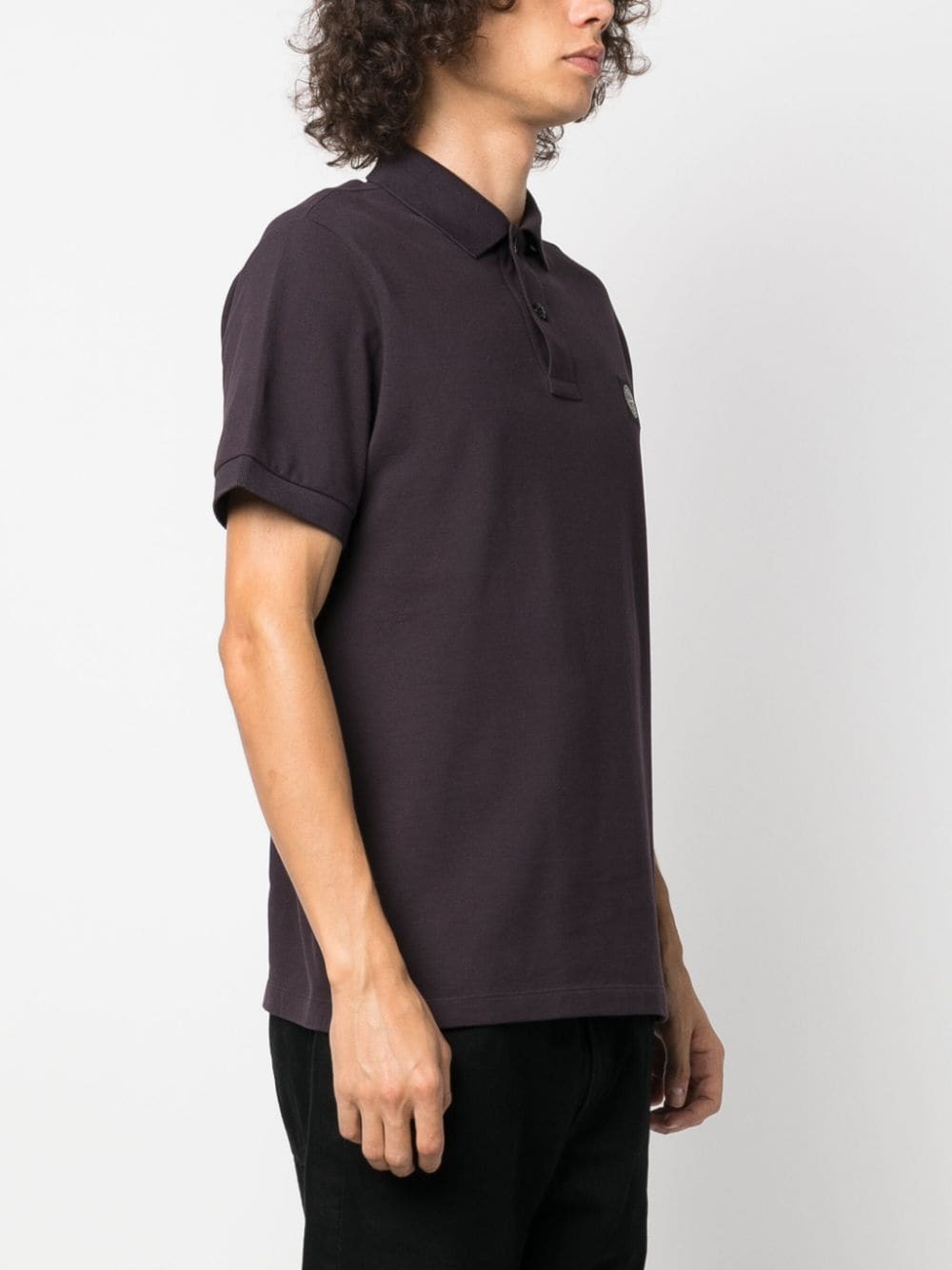 Compass-motif short-sleeved polo shirt - 3