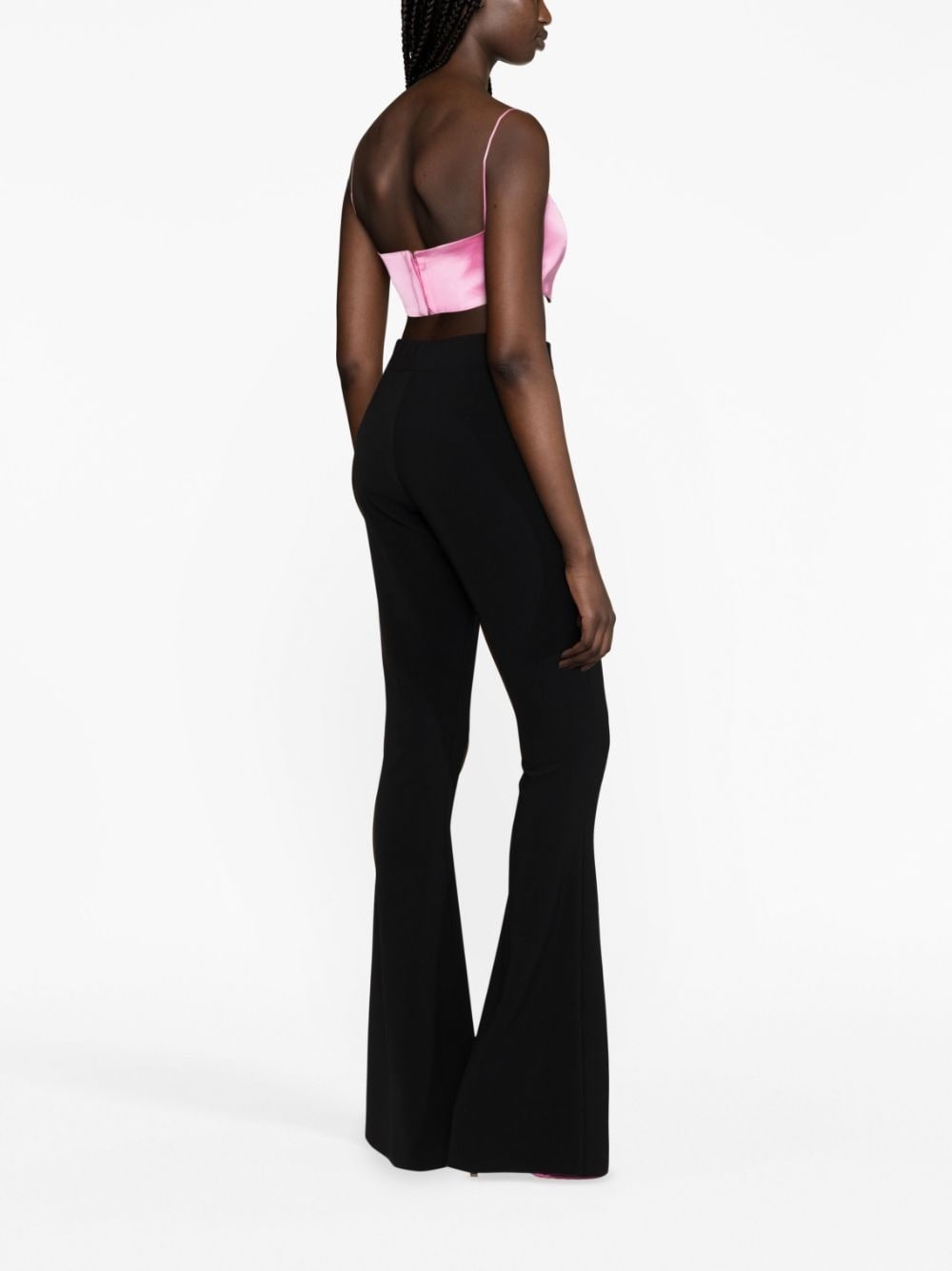 chain-embellished flared trousers - 3