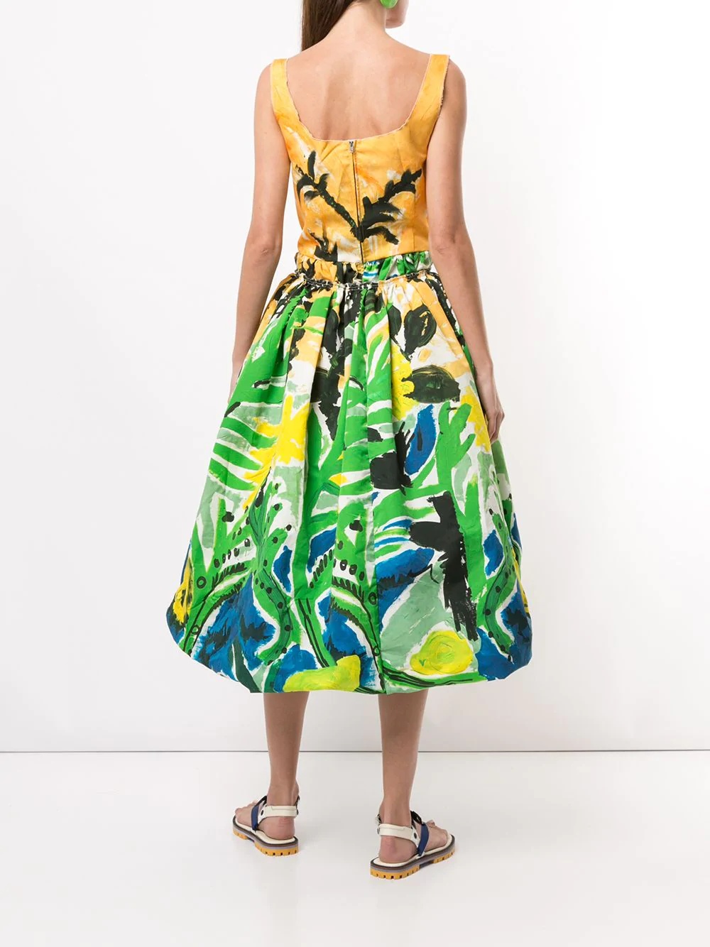 tropical print midi dress - 4