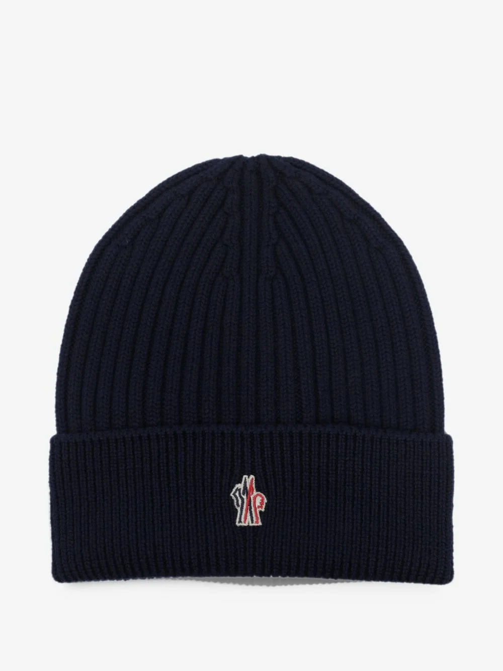 logo-patch ribbed-knit beanie hat - 1