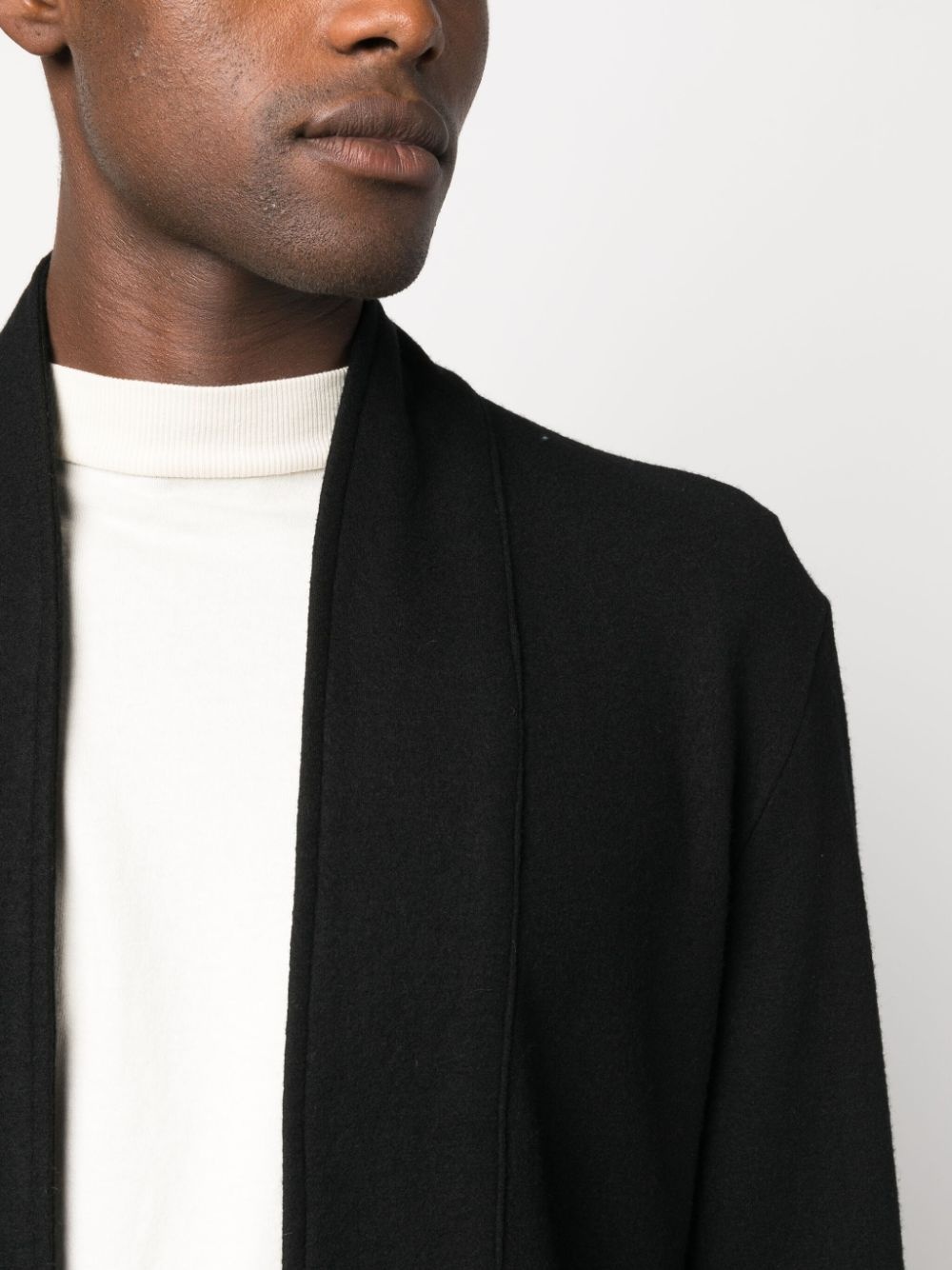 high-low hem wool coat - 5