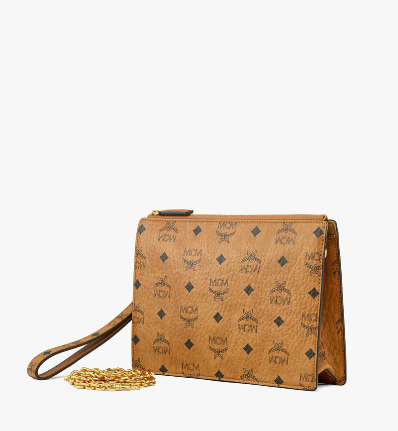 Wristlet Standing Pouch w/ Chain Strap in Visetos 3