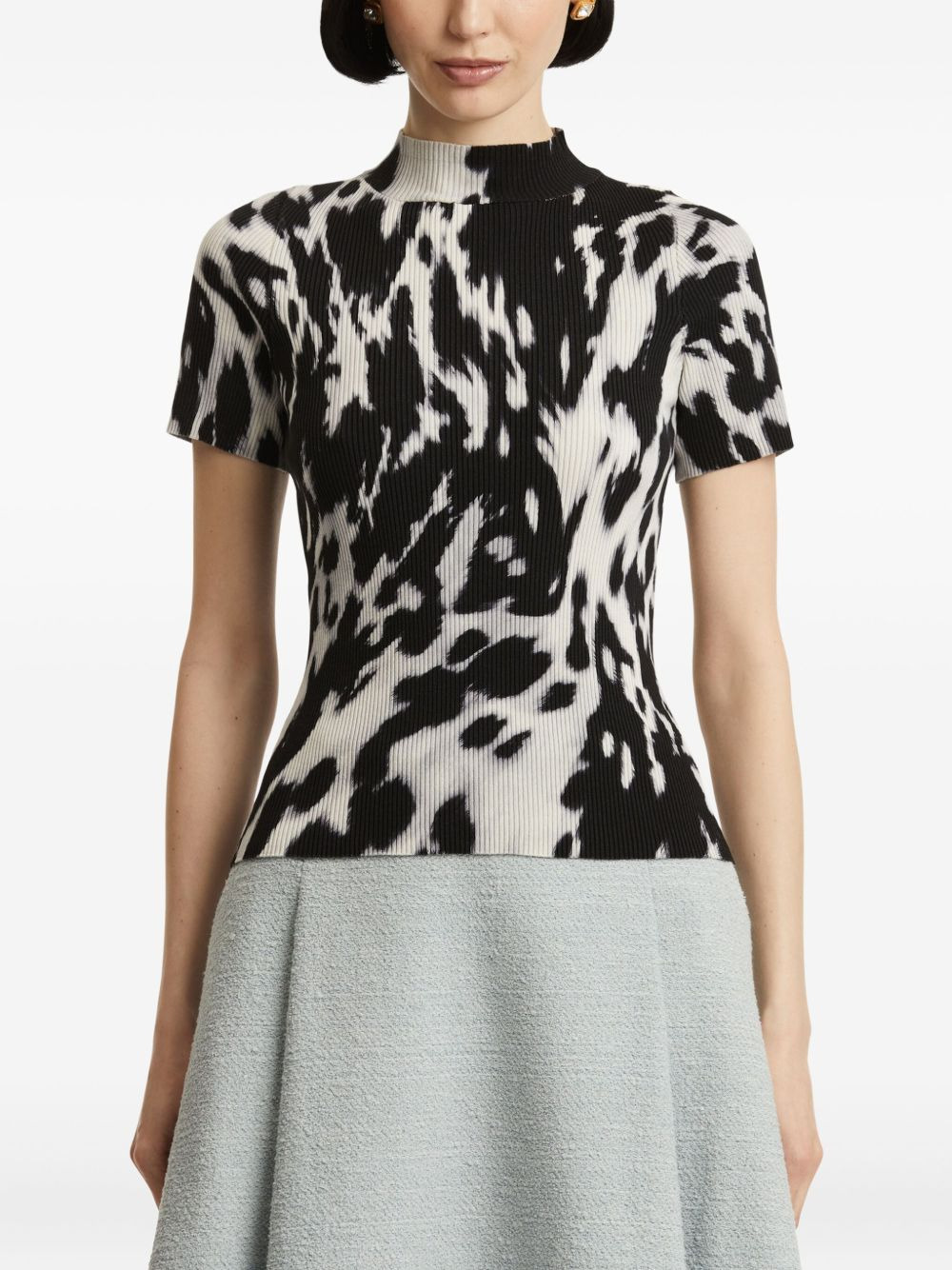 ribbed printed T-shirt - 3
