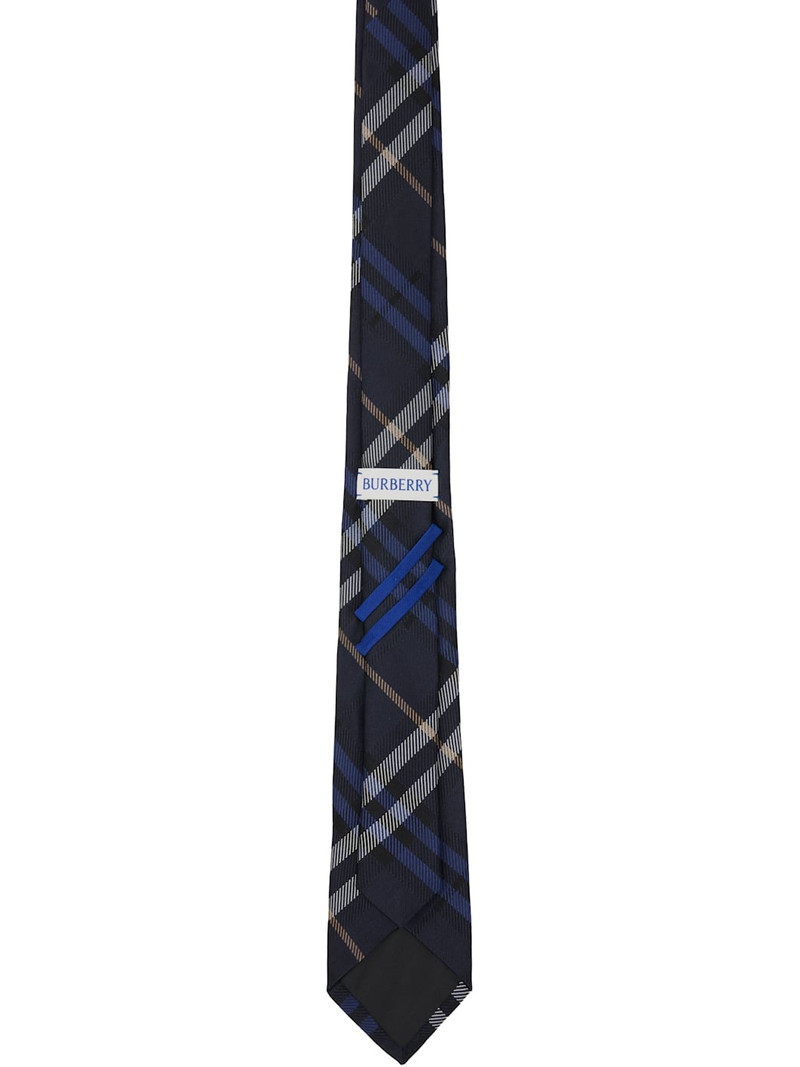 Burberry Navy Check Silk Tie outlook