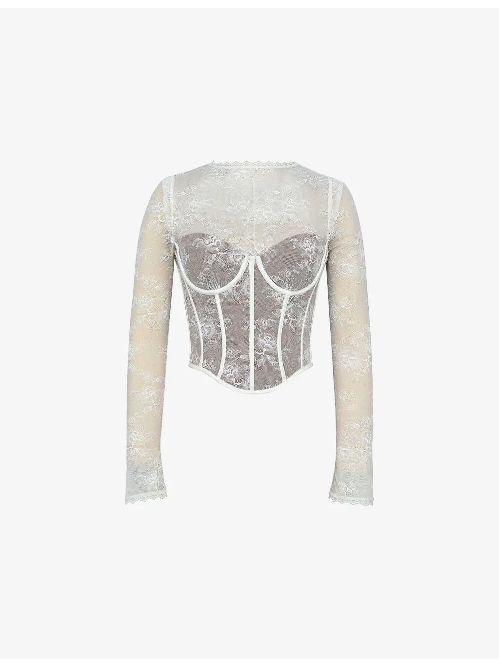 Zoe Long-Sleeved Lace Corset Top - 1