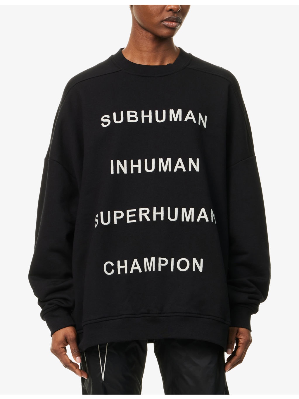 Rick Owens X Champion Jumbo Logo-Embroidery Cotton-Jersey Sweatshirt - 3