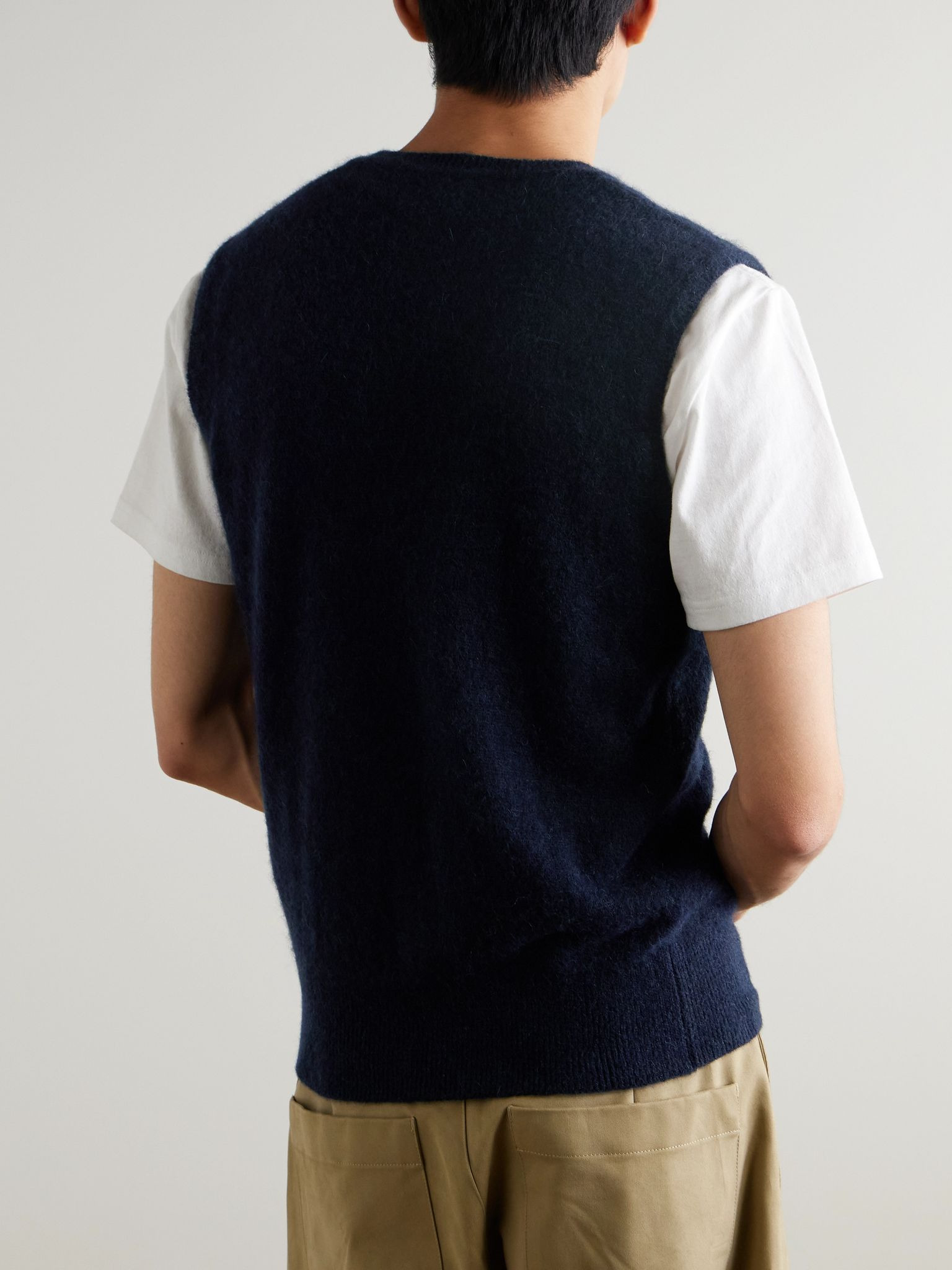 Graves Knitted Sweater Vest Navy - 3