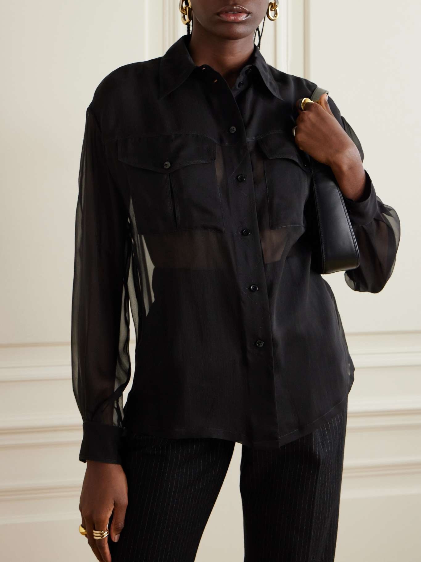 Silk-chiffon shirt - 3