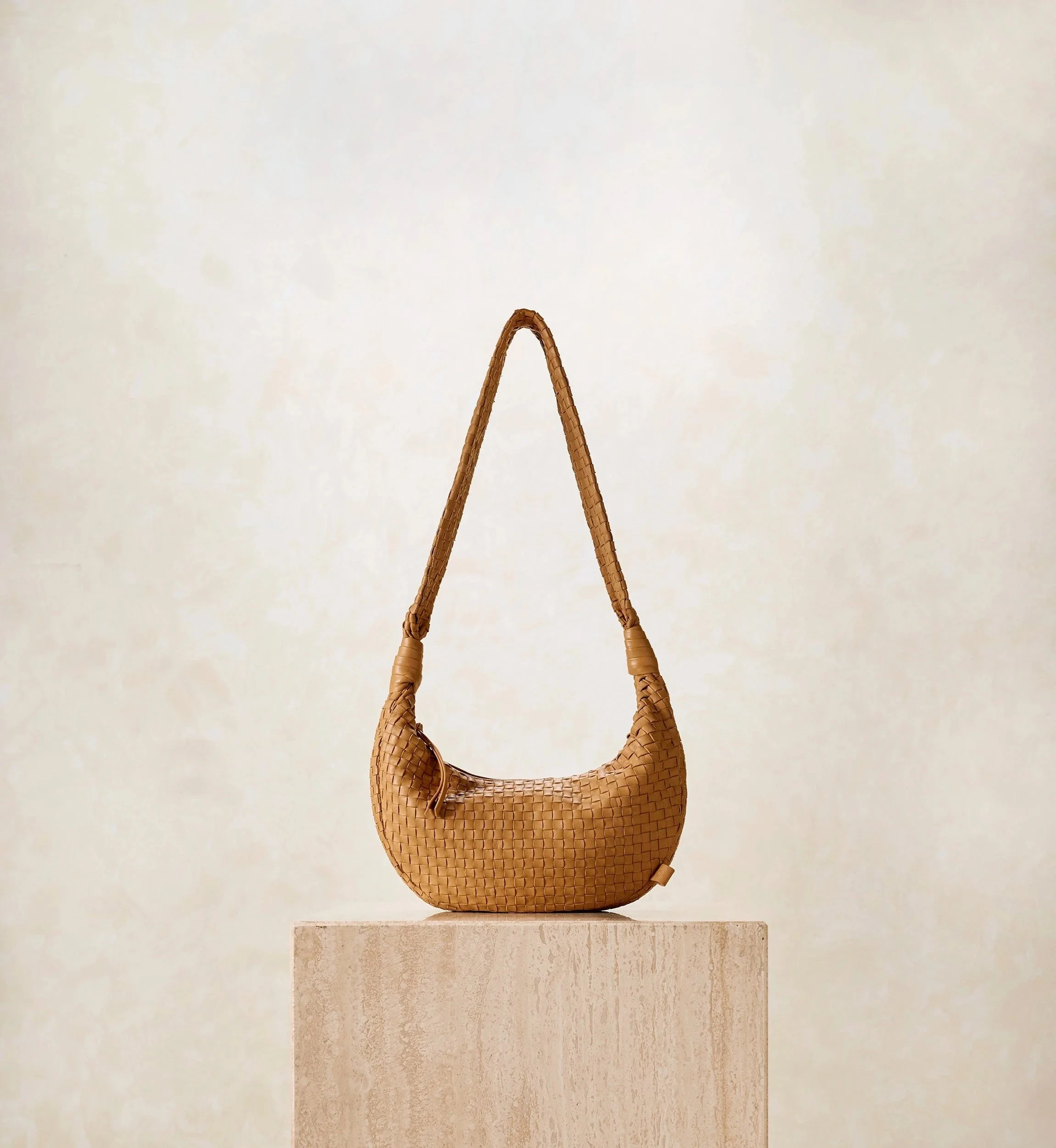 DYLAN WOVEN HANDBAG | DARK TAN - 1
