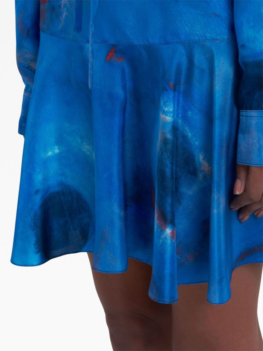 abstract-print silk skirt - 5