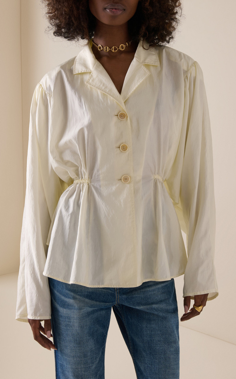 Chloé Technical Silk-Blend Taffeta Top neutral outlook