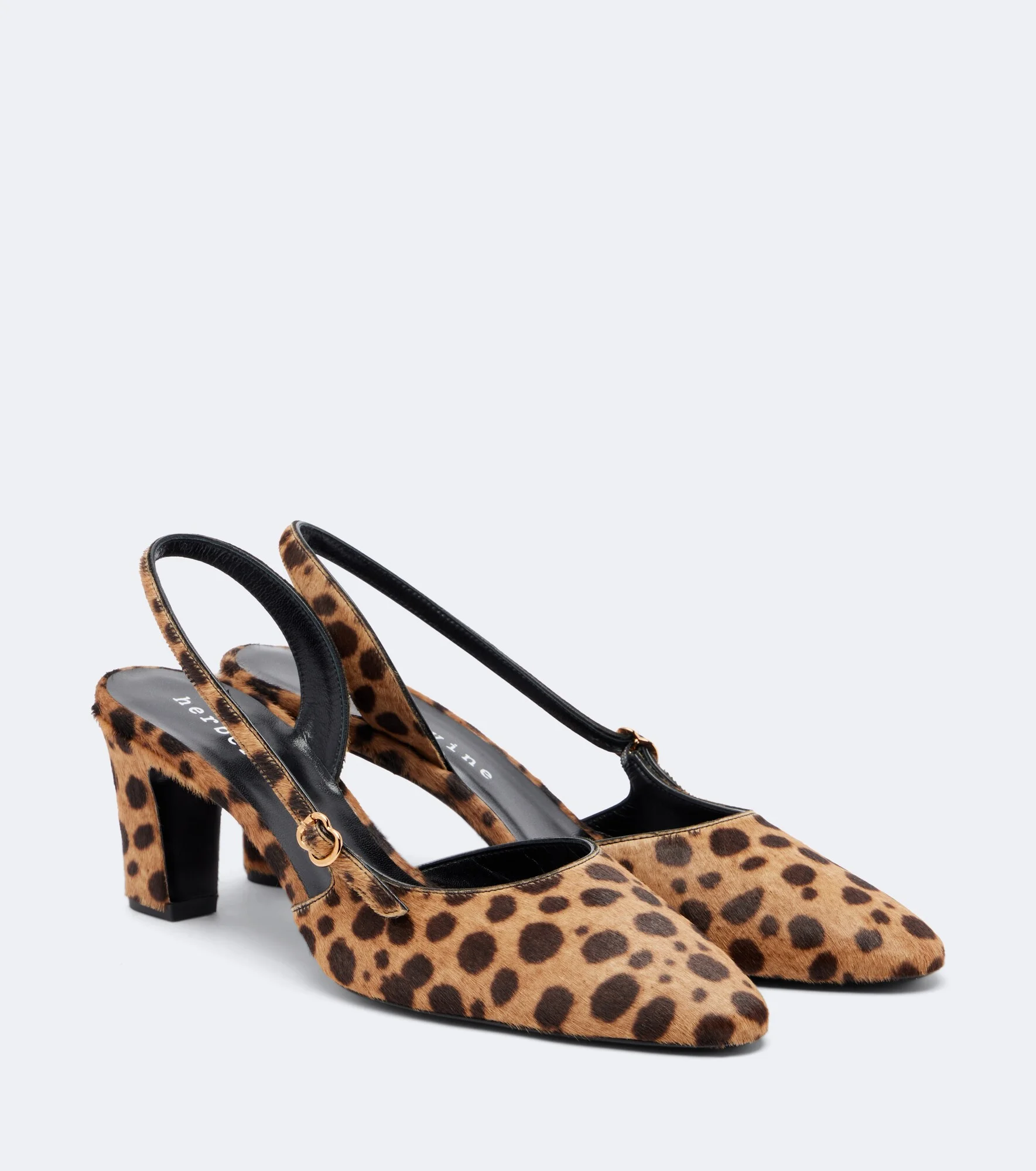 Ask Around calf hair slingback pumps - 1