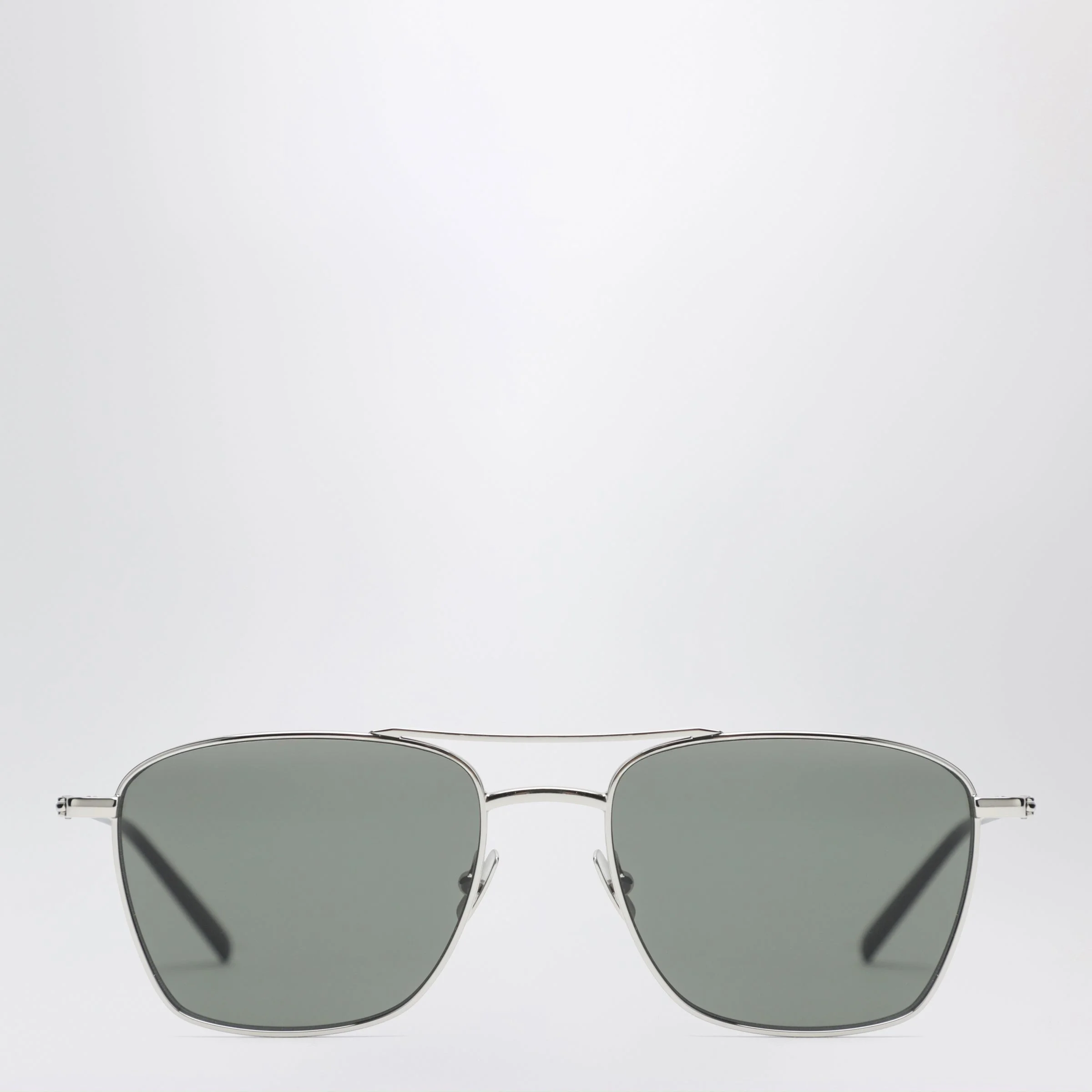 Silver rectangular metal sunglasses - 1